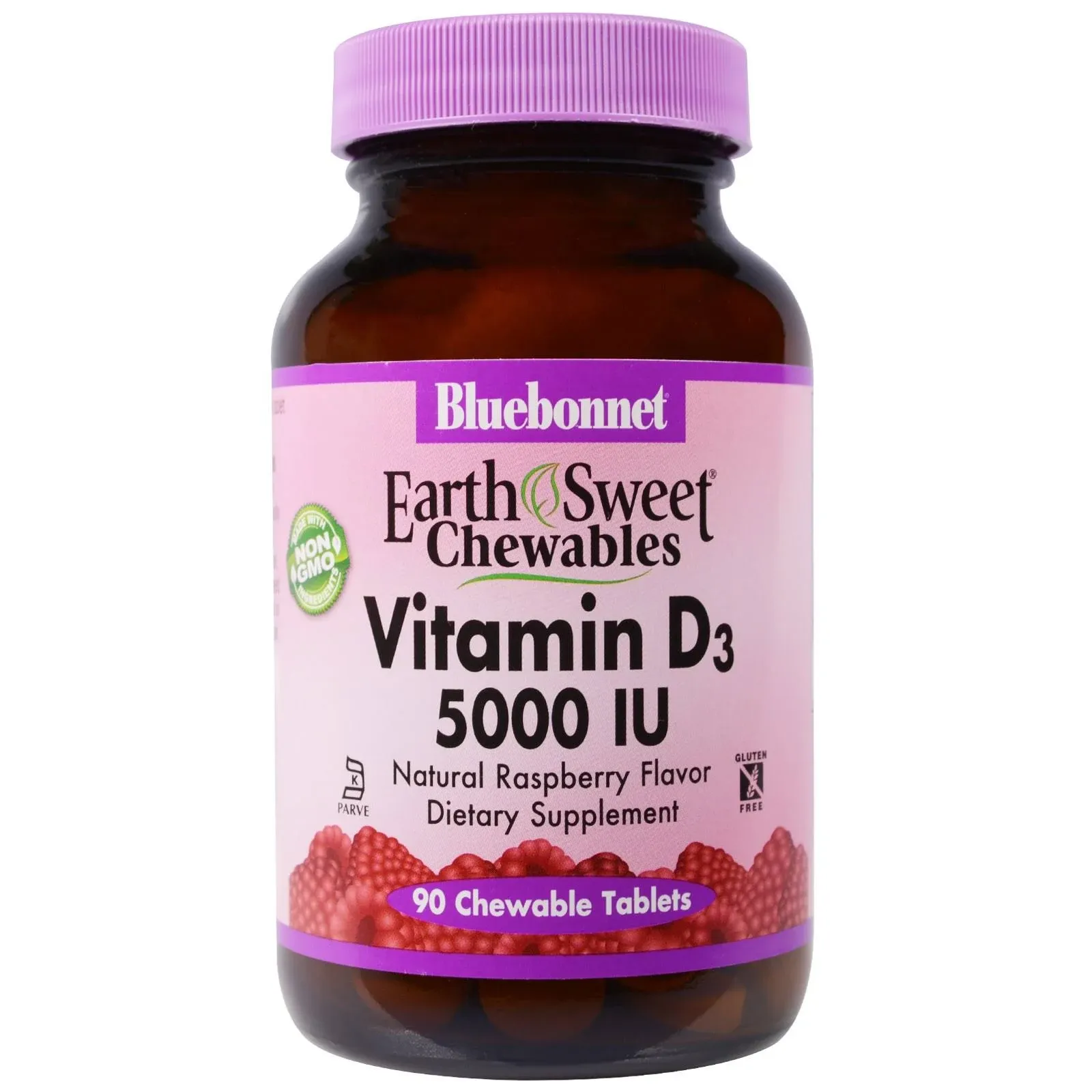 Bluebonnet EarthSweet Chewables Vitamin D3, 5000 IU, Natural Raspberry, Chewable ...