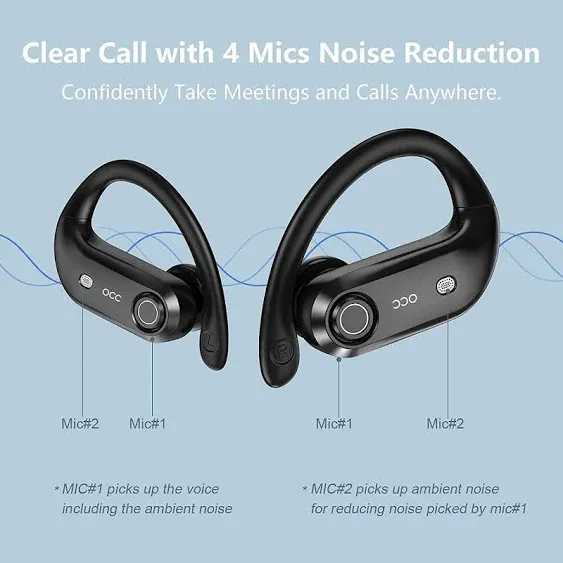 Bluetooth Headphones 4 Mic Noise Cancelling for Calls  Wireless Earbuds with 2200mAh Charging Case  Support Wireless Charging  Compatible with iPhone 13 Pro Max XS XR Samsung Android