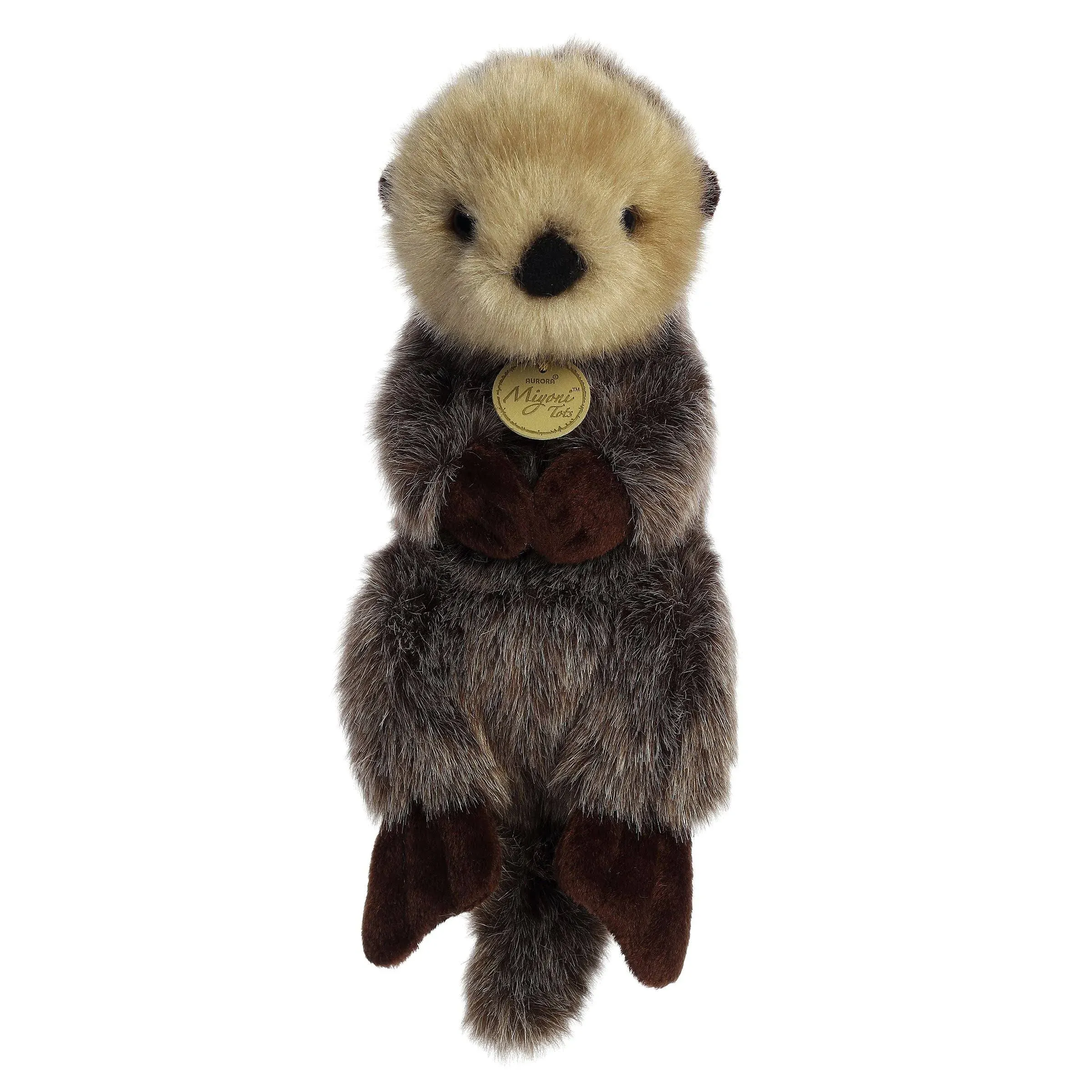 Aurora® Adorable Miyoni® Tots Baby Sea Otter Stuffed Animal - Lifelike Detail - Cherished Companionship - Brown 9.5 Inches