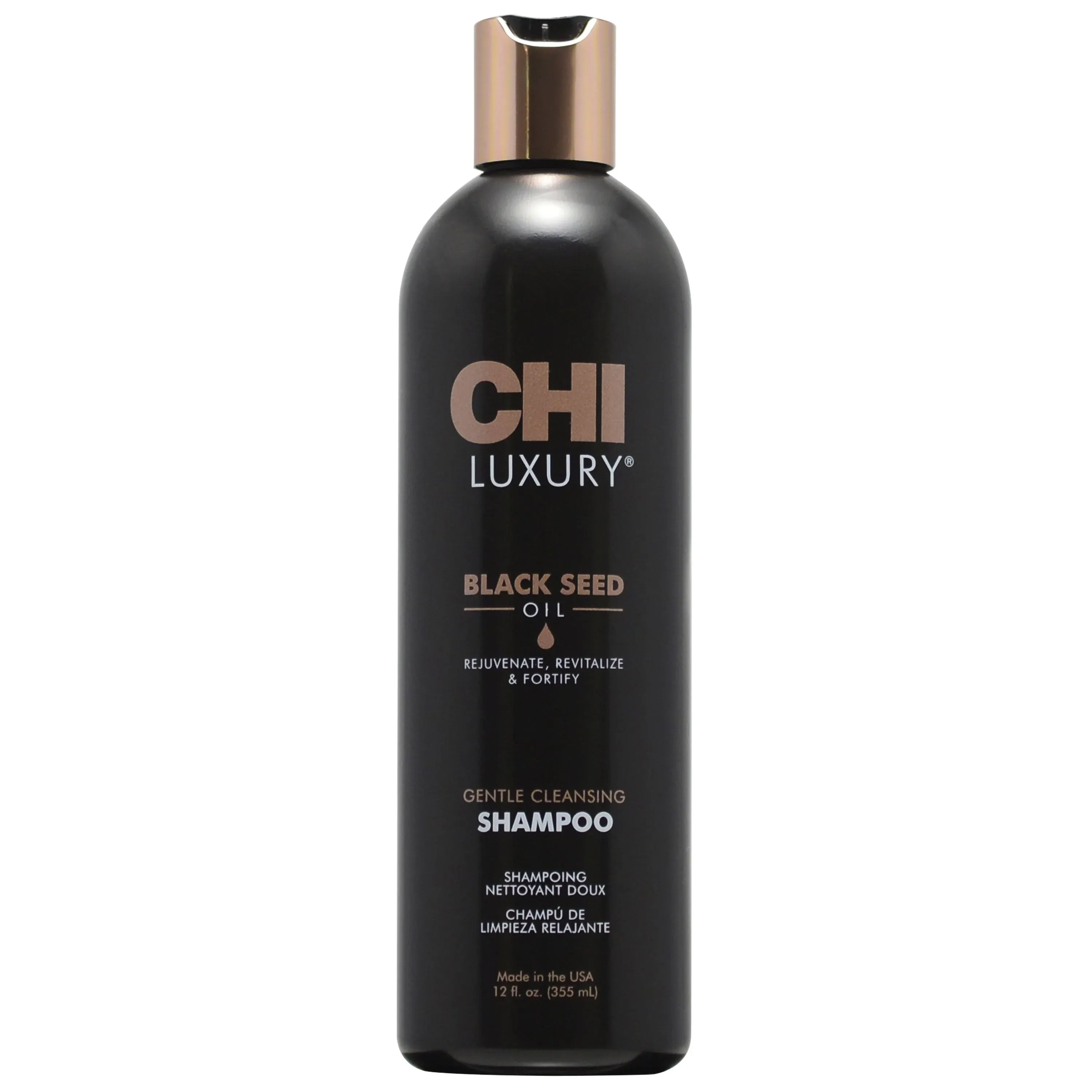 Chi Luxury Shampoo, Gentle Cleansing, Black Seed Oil - 12 fl oz