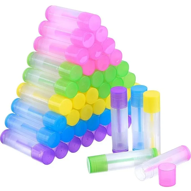 Eboot 50 Pieces Lip Balm Empty Container Clear Tubes with Twist Bottom