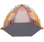 Oileus X-Large 4 Person Beach Tent Sun Shelter - Portable Sun Shade Instant Tent