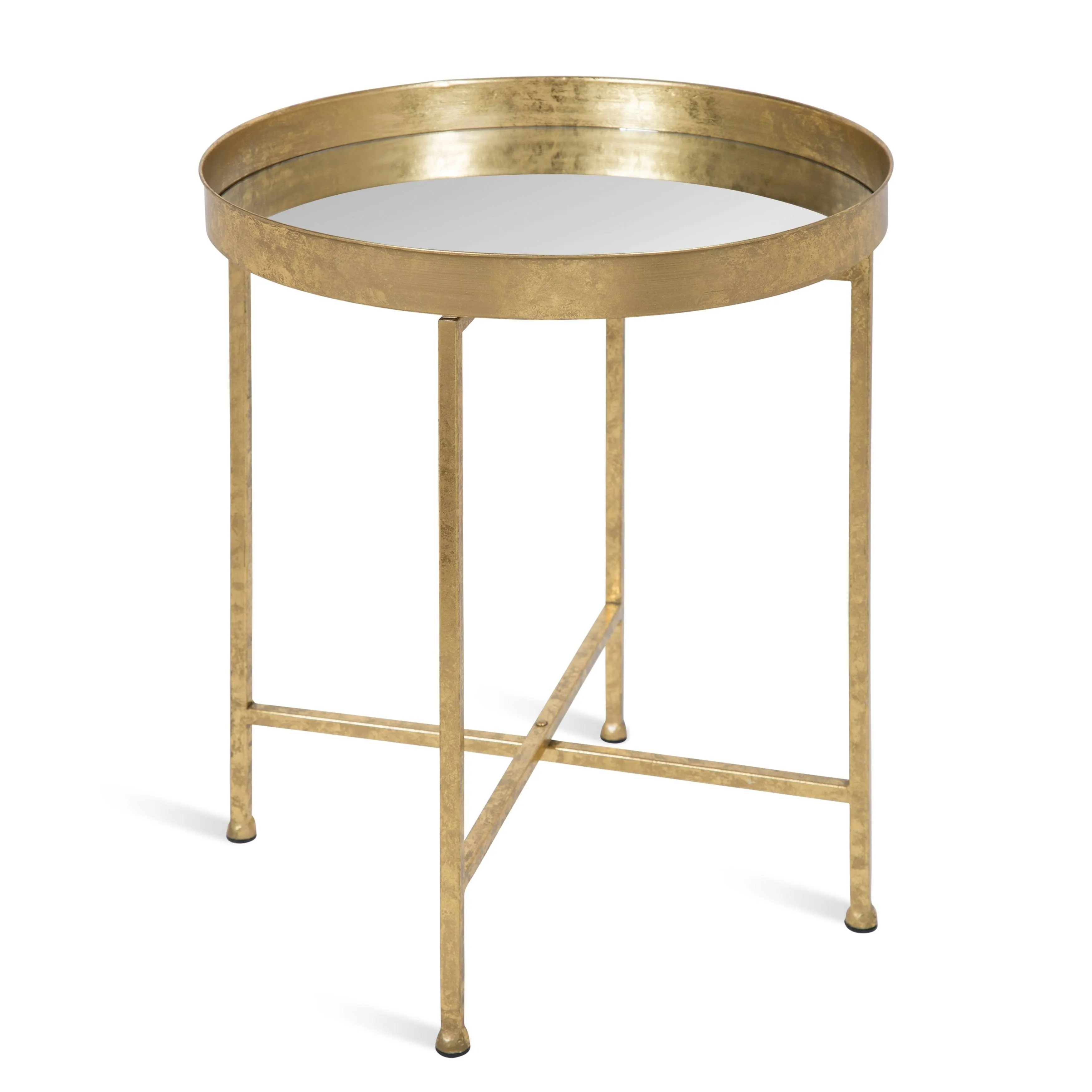 Kate and Laurel Celia Round Metal Side Table - 18.25x18.25x22 - Gold