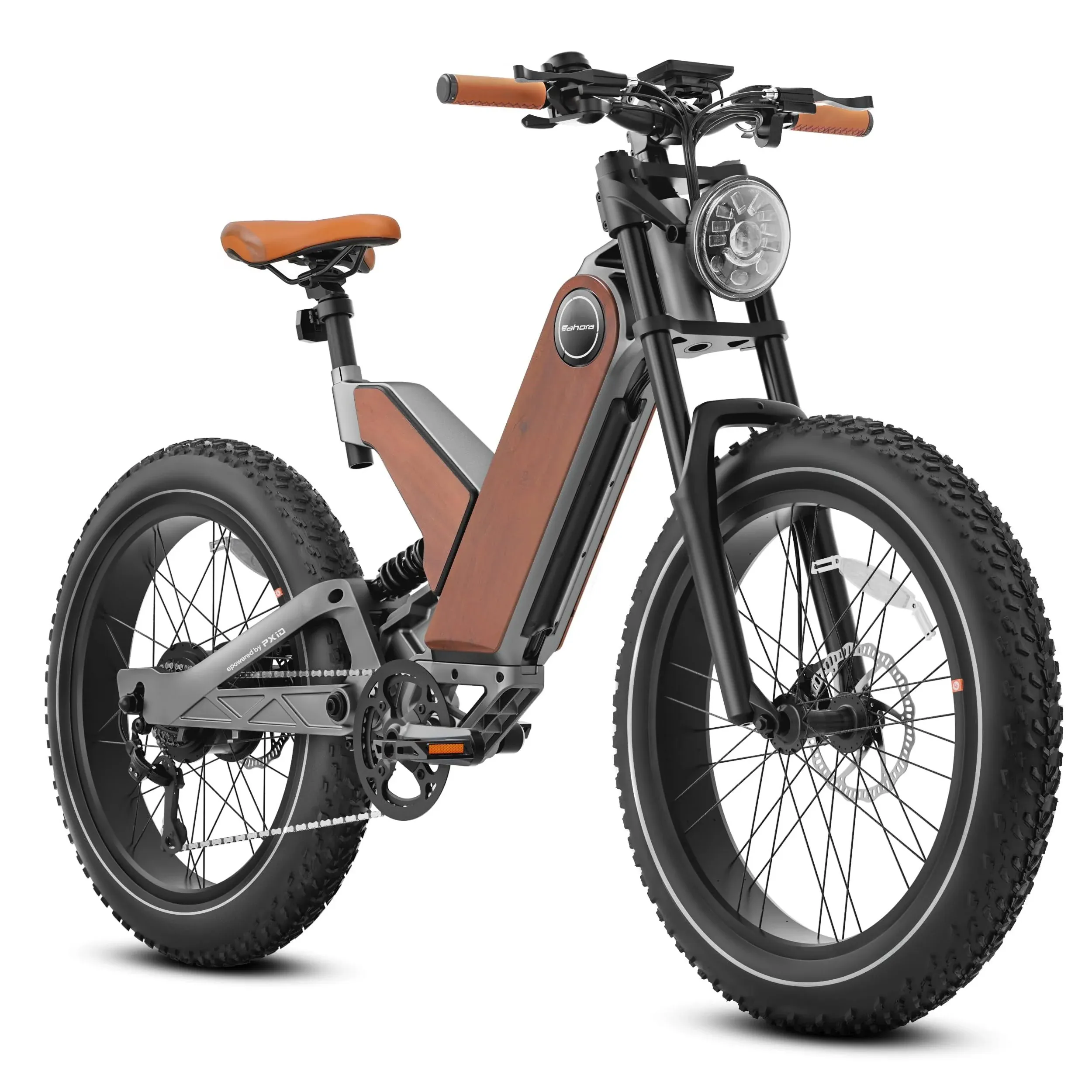 Eahora P5 (Latest Batch) Peak 1200W 20Ah Electric Bike for Adults, Fat Tire Electric Mountain Bike Downhill Full Suspension Electric Bicycle Long