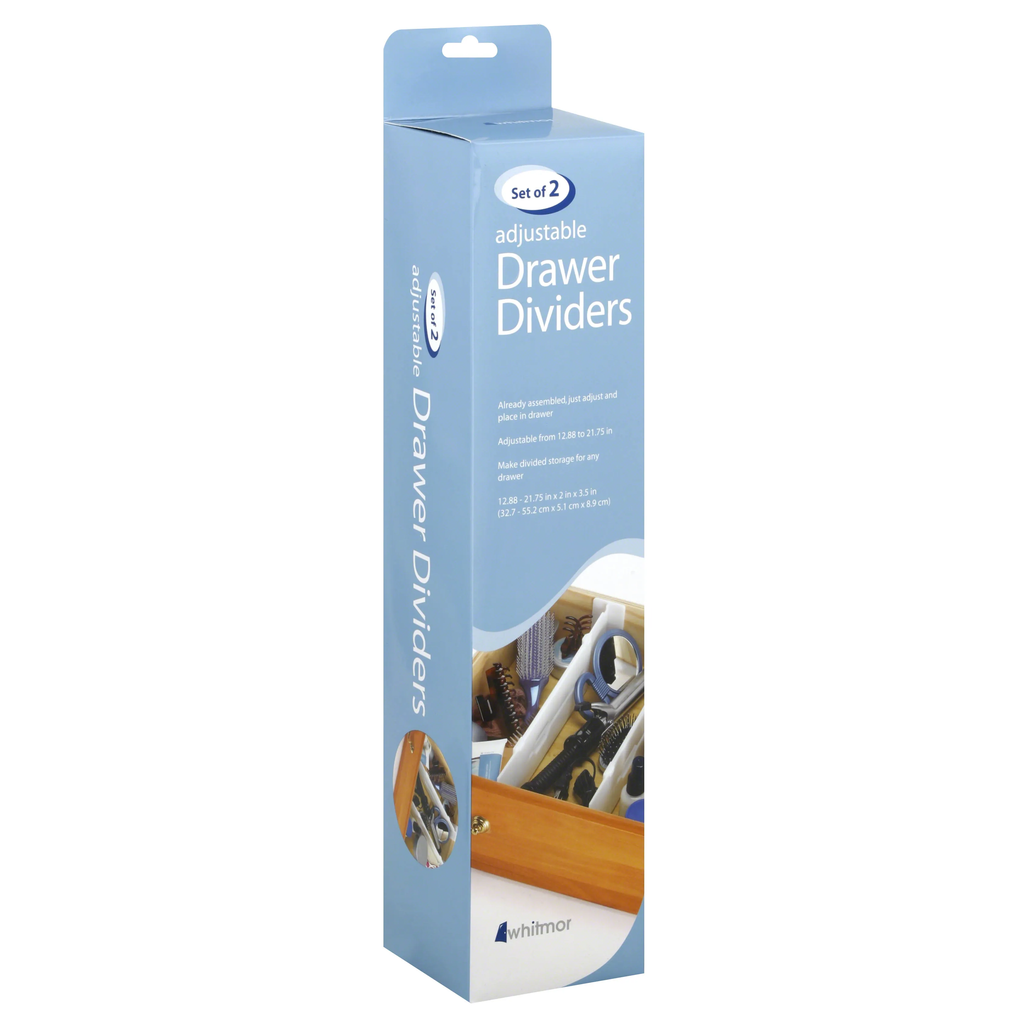 Whitmor Drawer Dividers, Adjustable - 2 dividers