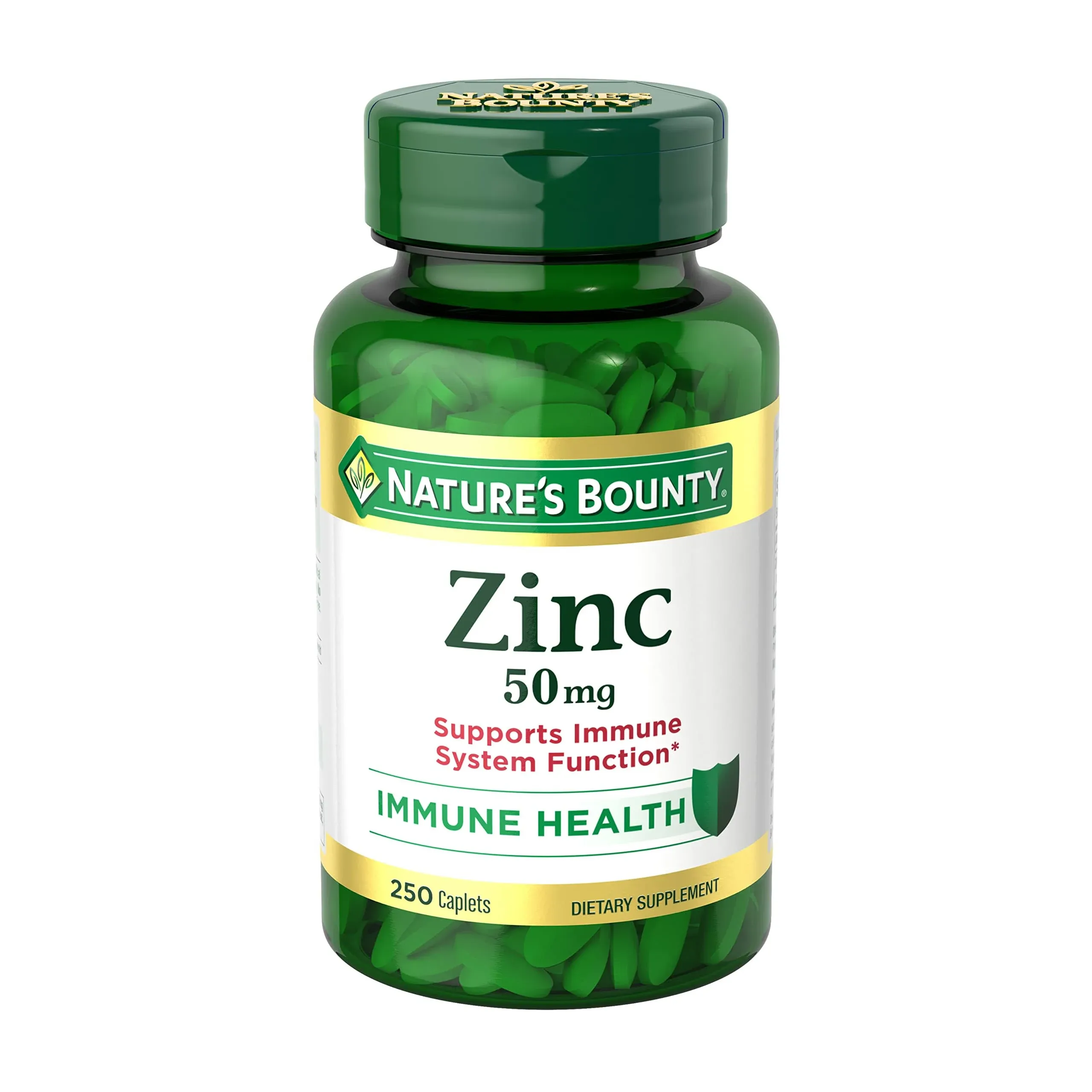 Nature's Bounty Zinc 50mg, Immune Support & Antioxidant Supplement, Promotes Skin Health 250 Caplets