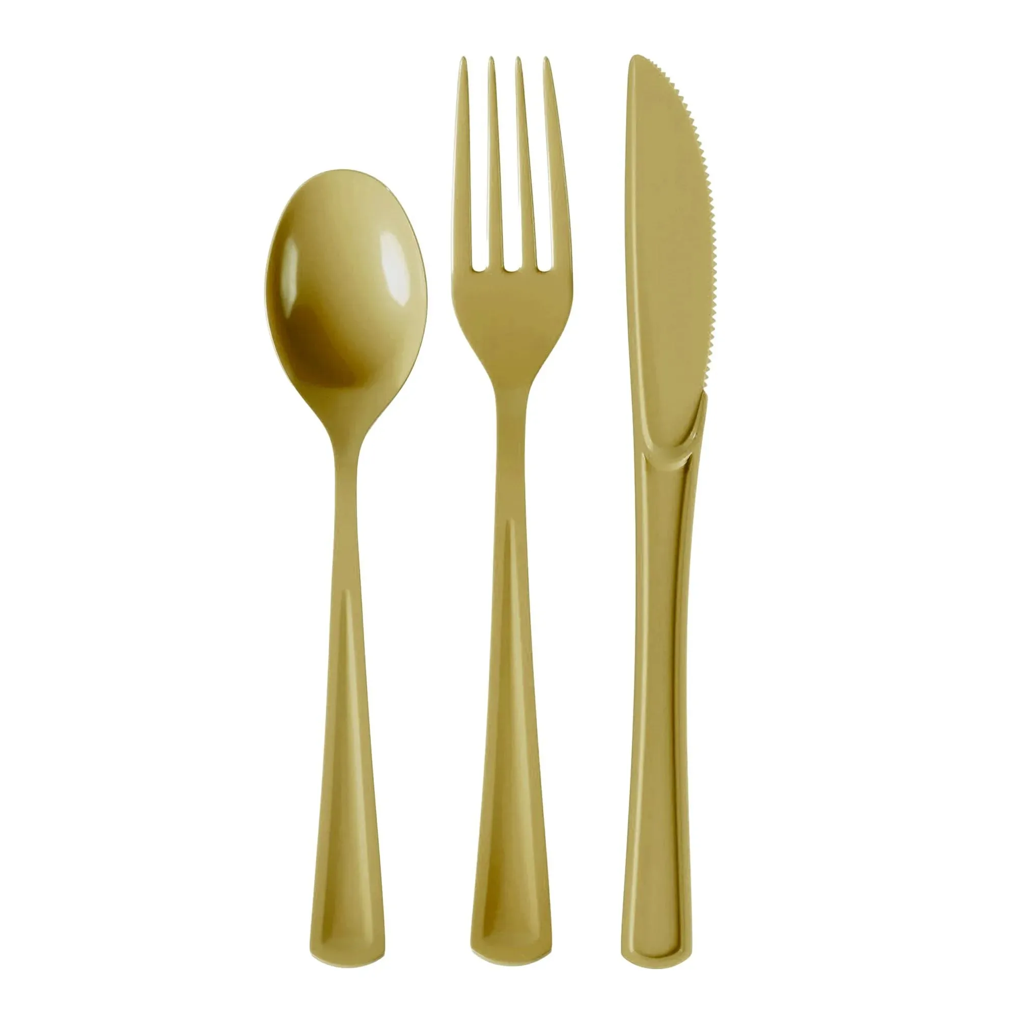 150 Pack Gold Plastic Cutlery Set, Plastic Silverware Heavy Duty, Plastic Utensil Sets, 50 Plastic Forks 50 Plastic Spoons 50 Plastic Knives Disposable Cutlery Set For Party Supplies Exquisite