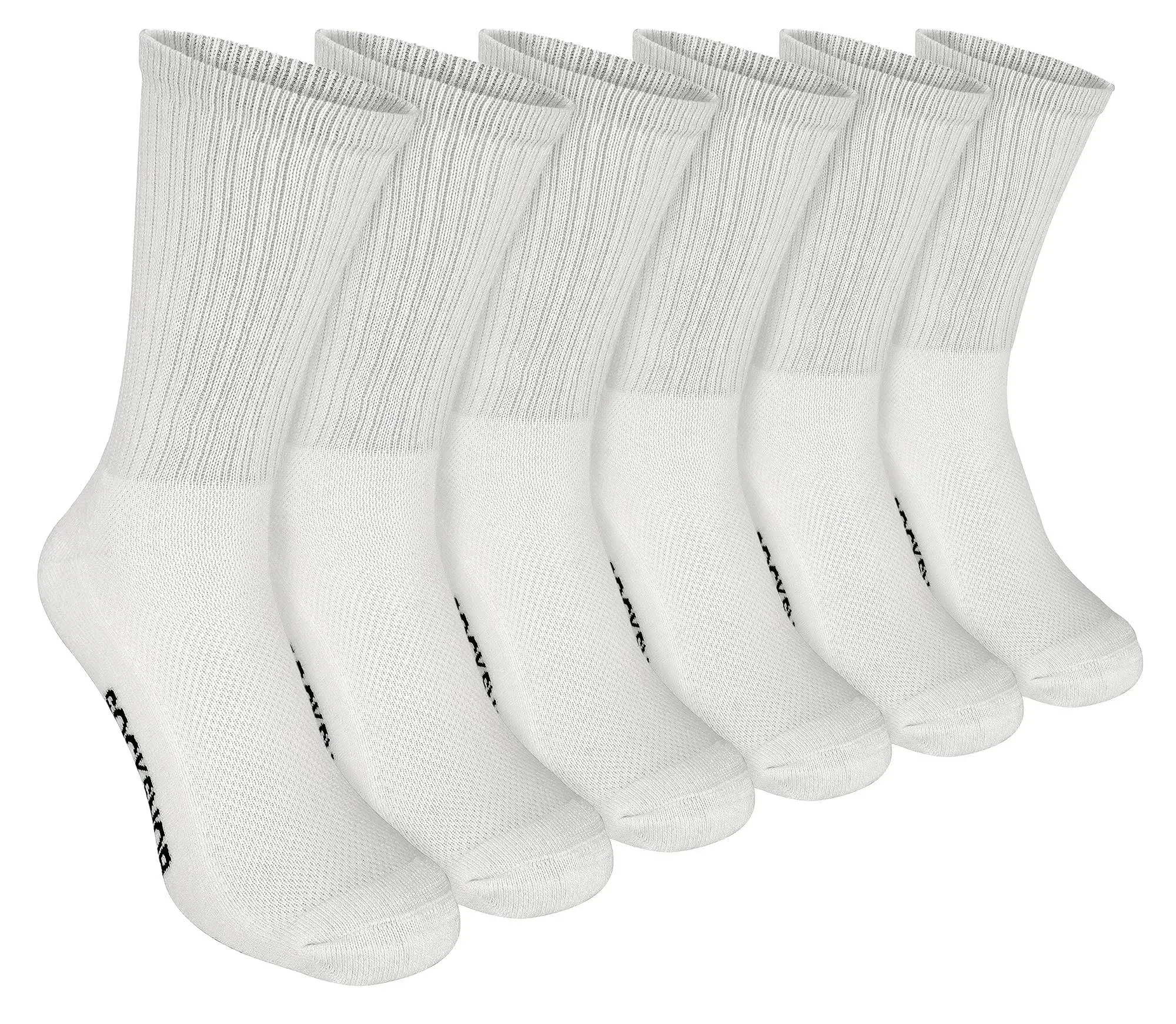 Sock Snob 6 Pack Mens Bamboo Organic Cotton Running Sport Socks - White - M