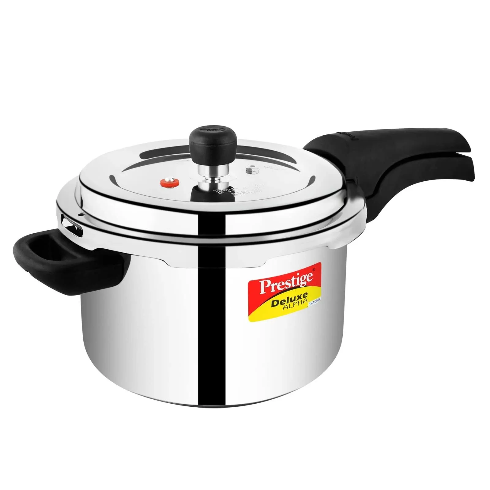 Prestige 4 Litres Svachh Deluxe Alpha Induction Base Outer Lid Stainless Steel Pressure Cooker