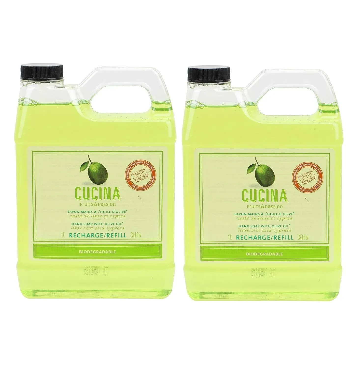 Cucina Purifying Hand Wash Refill 33.8 oz Plastic Jug (2 Lime Zest)