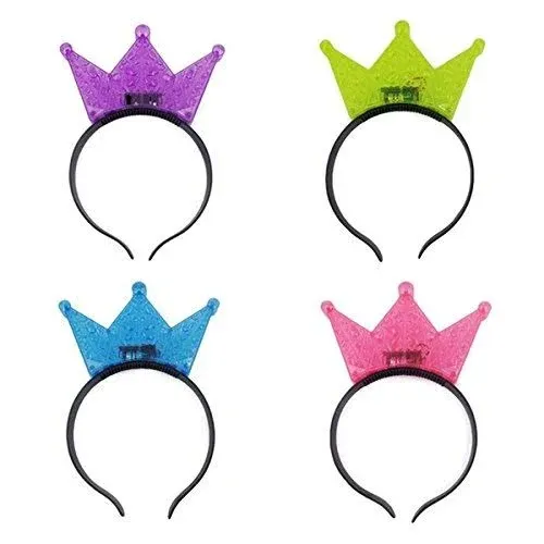 Or Led Flashing Lightup Crown Headband Set Of 12 multicolor Colors May Vary On