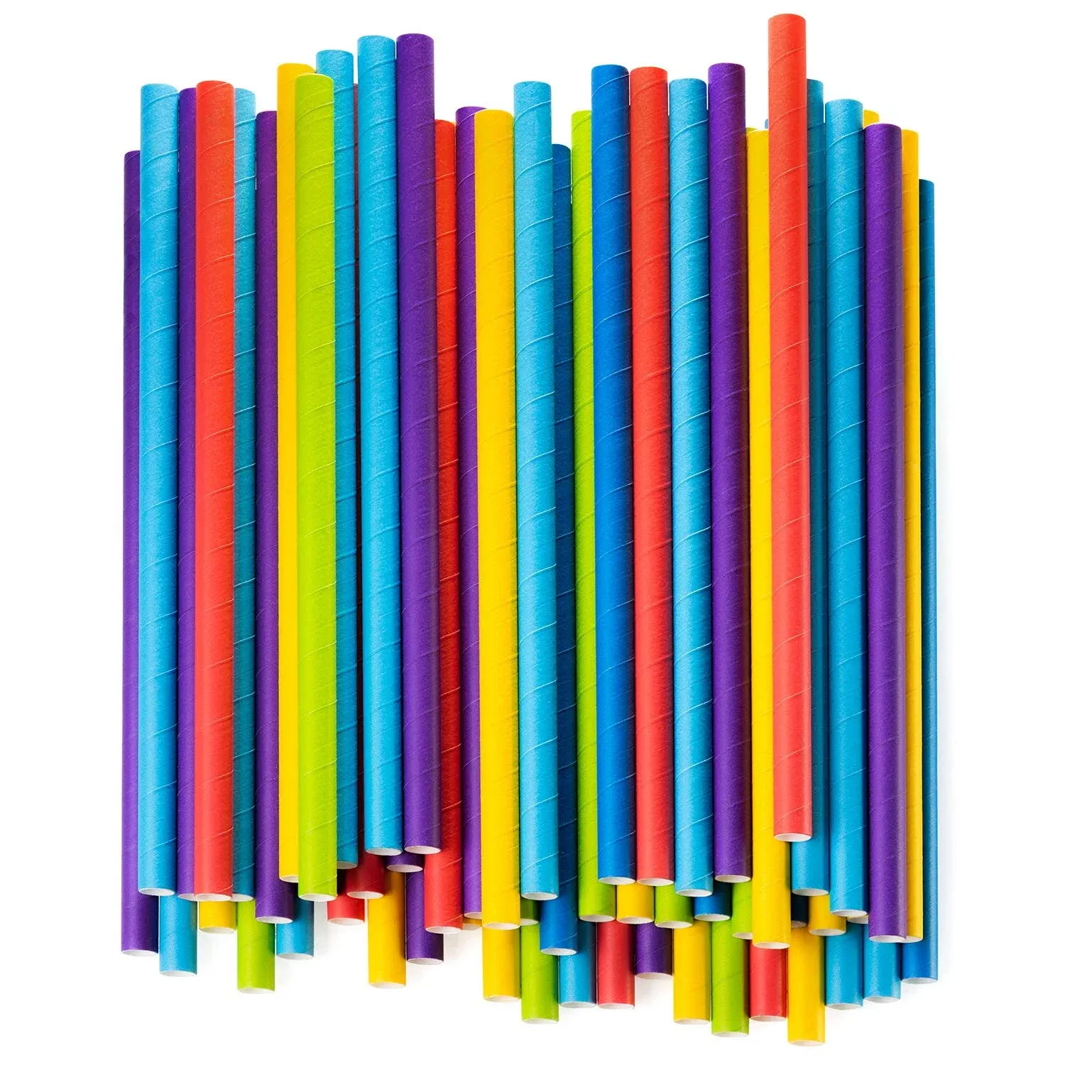 Comfy Package, [100 Count] Jumbo Paper Smoothie Straws, 100% Biodegradable, Assorted Colors