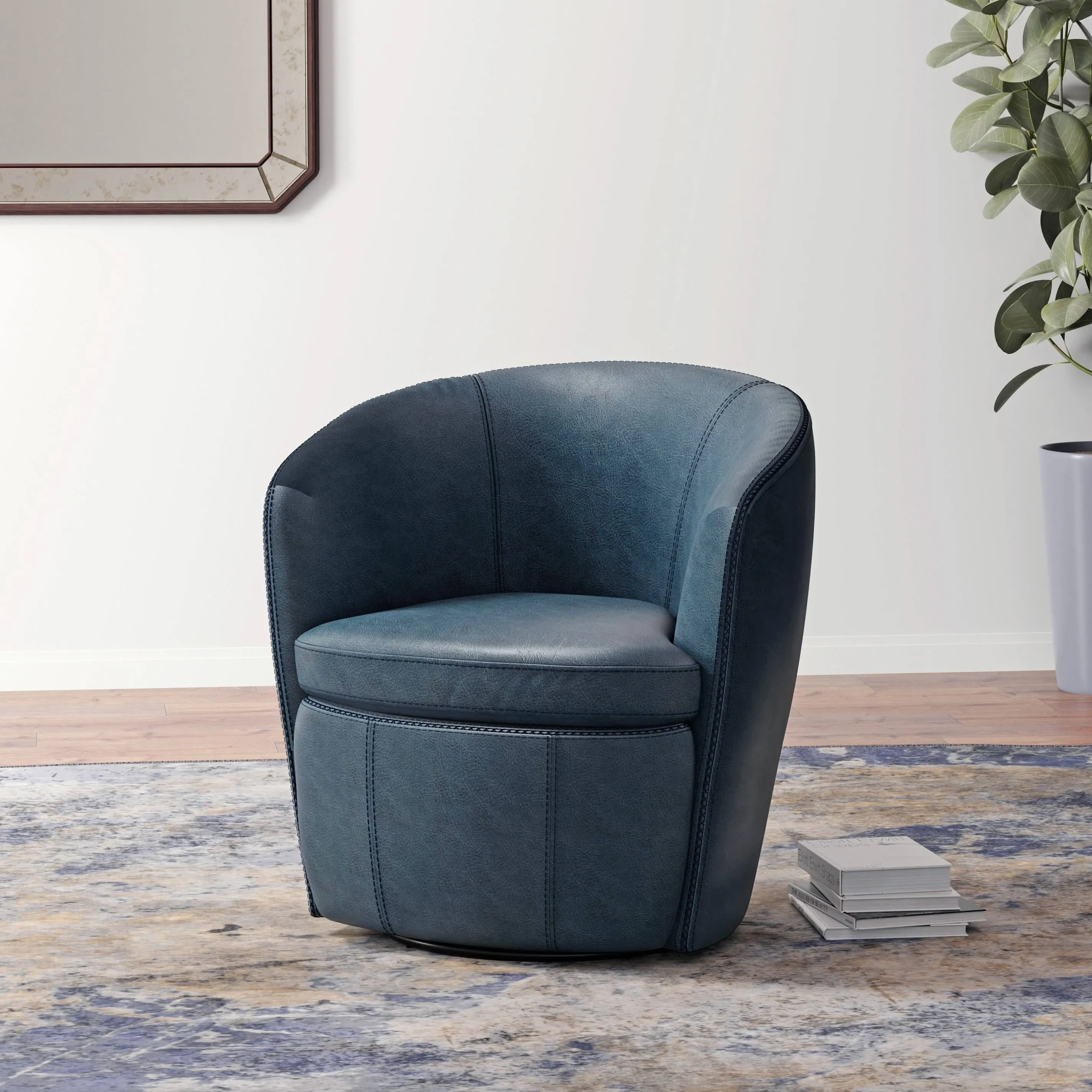 Parker House Barolo - Swivel Club Chair - Vintage Navy