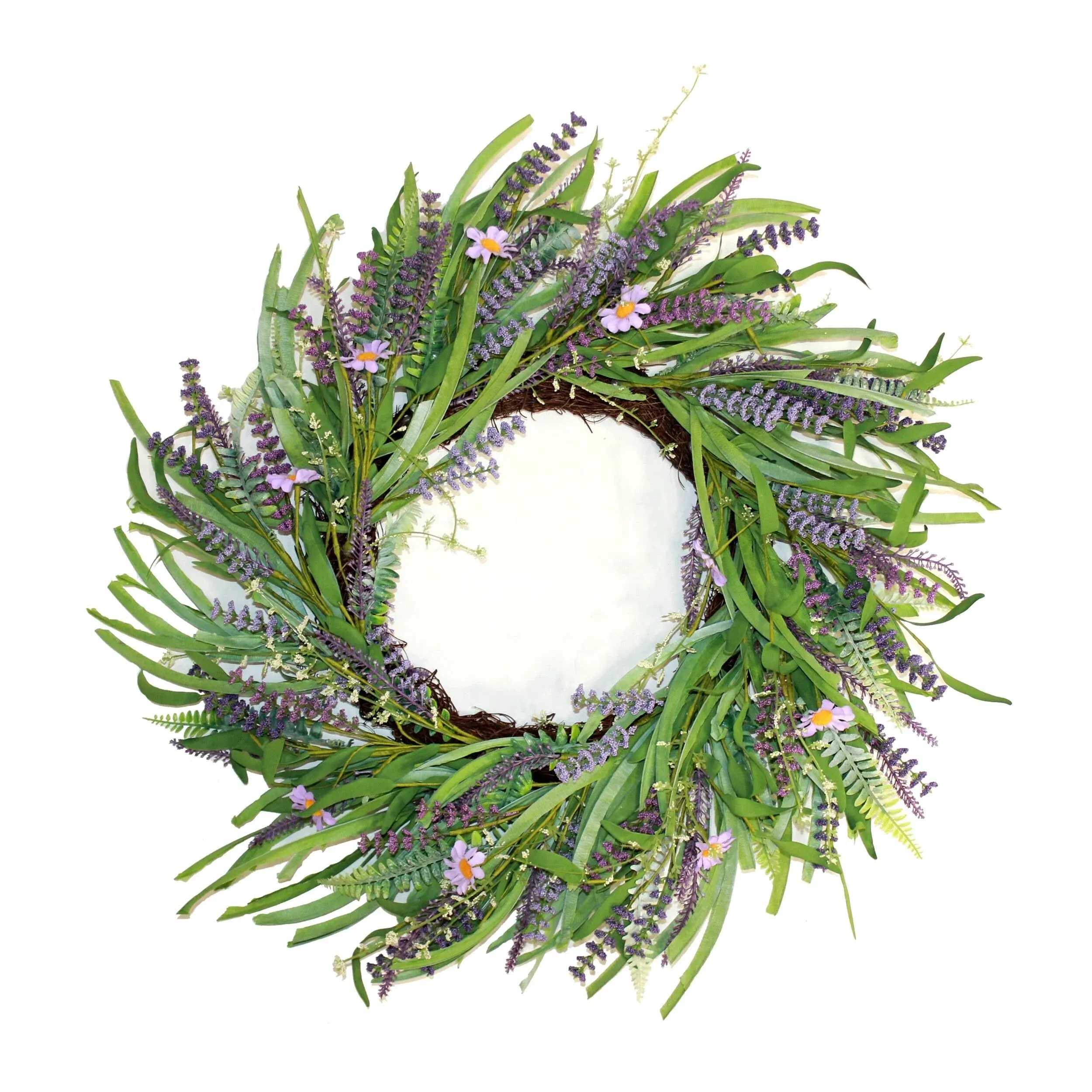 Worth Imports 24" Lavender & Fern Natural Twig Base Wreath, Multicolor