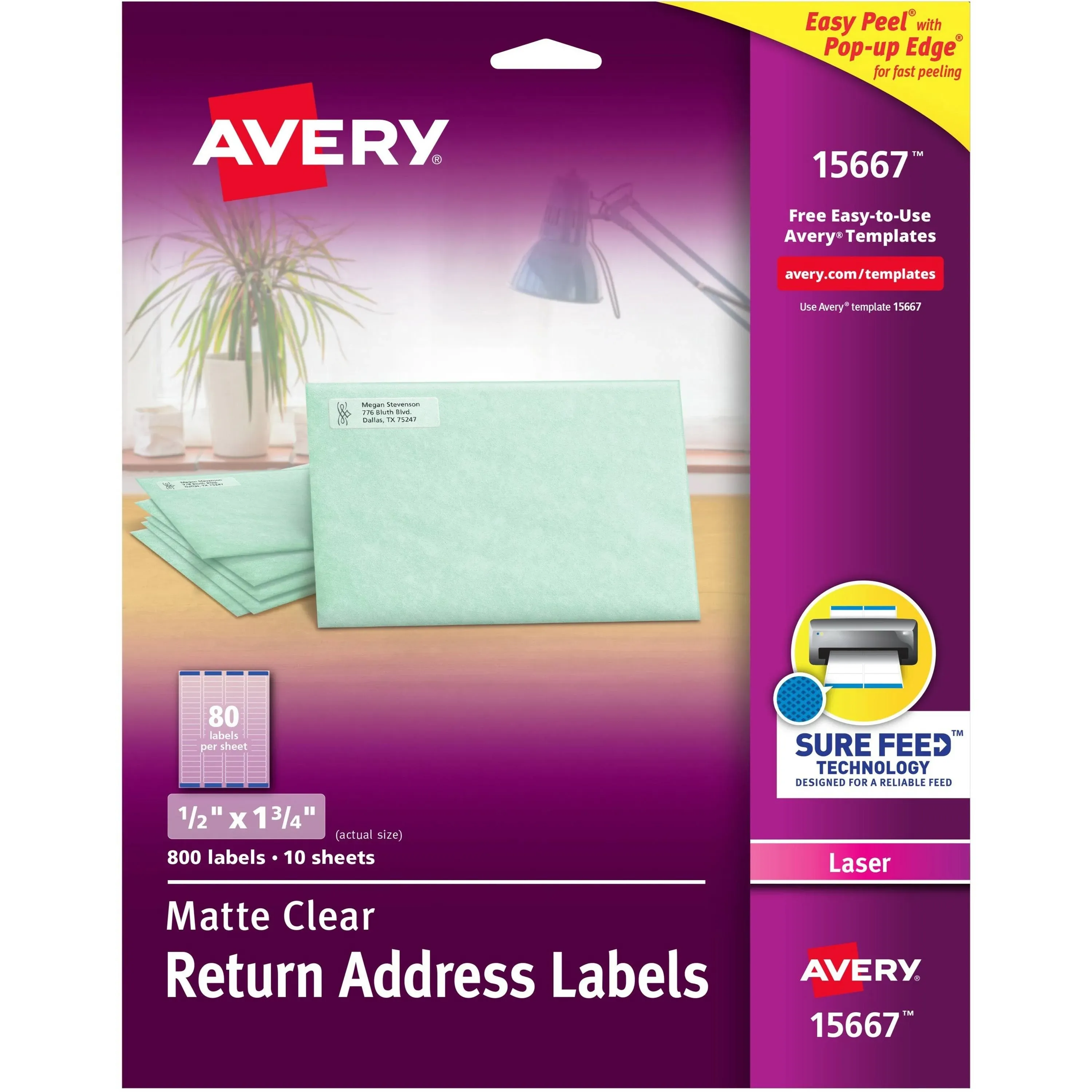 Avery Clear Easy Peel Return Address Labels