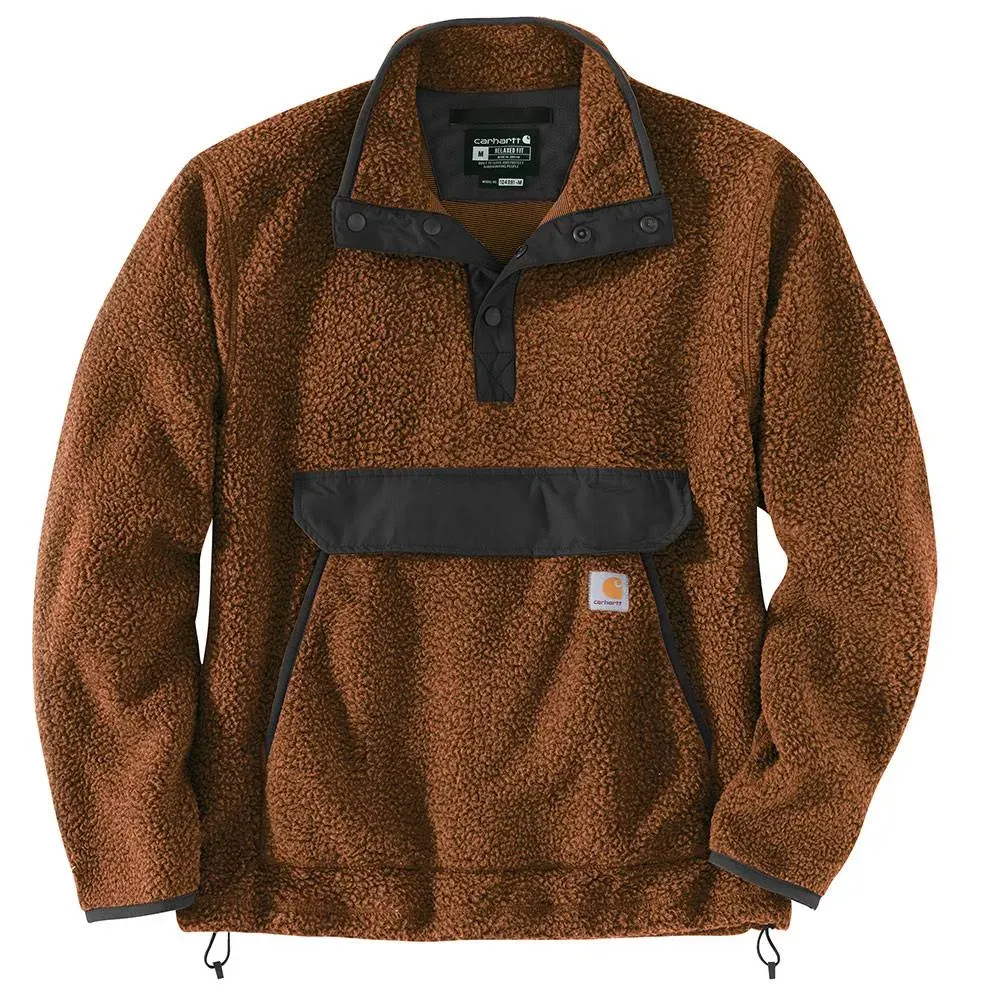 Carhartt Mens 104991 Relaxed Fit Fleece Pullover - Burnt Sienna/Black Heather 3X ...