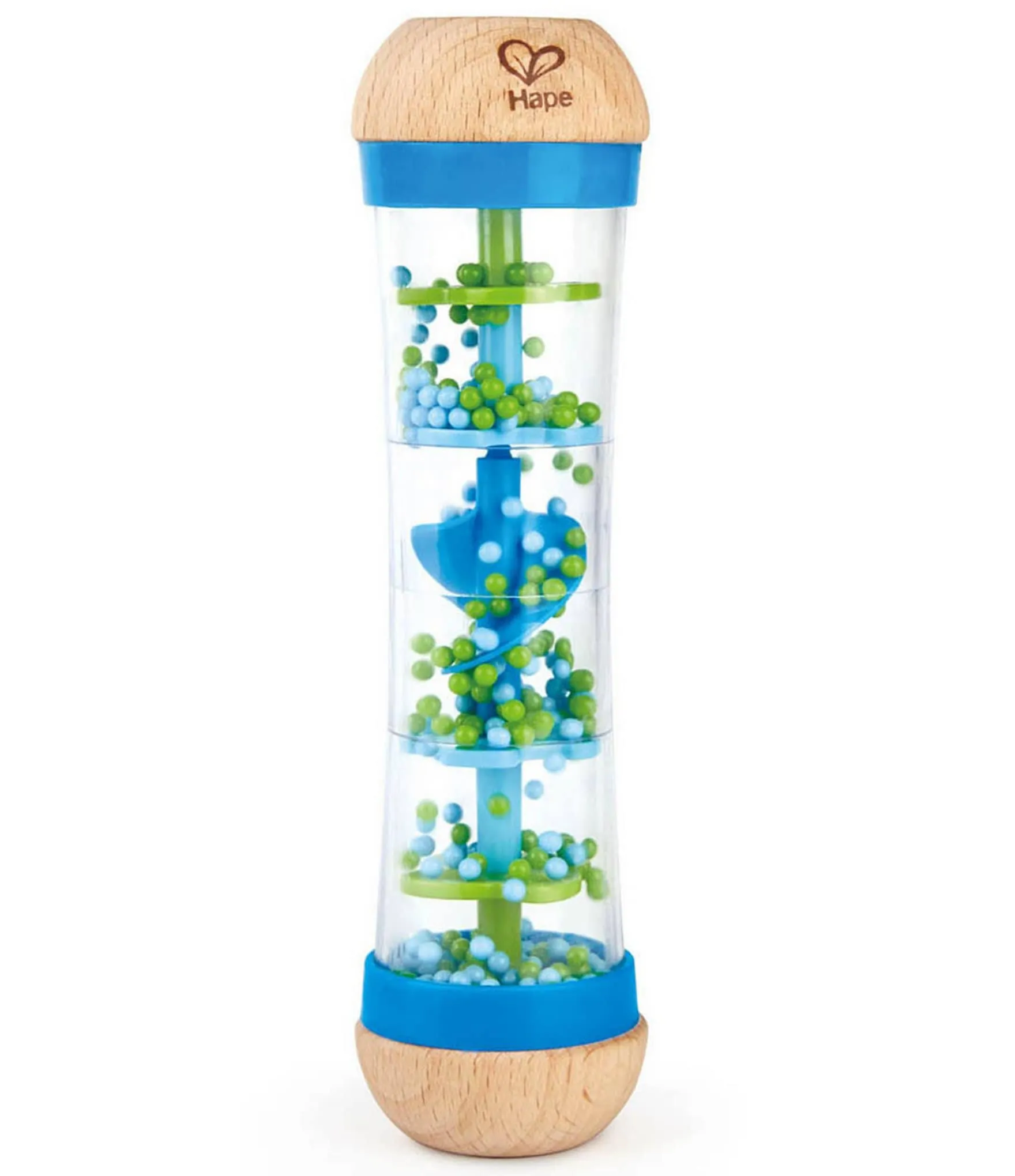 Hape Beaded Raindrops Rainmaker Toddler Musical Toy, Blue