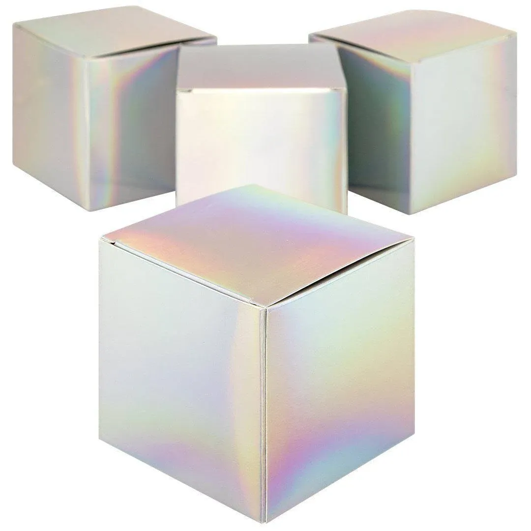 Set of 50 Iridescent Holographic Favor Tuck Boxes