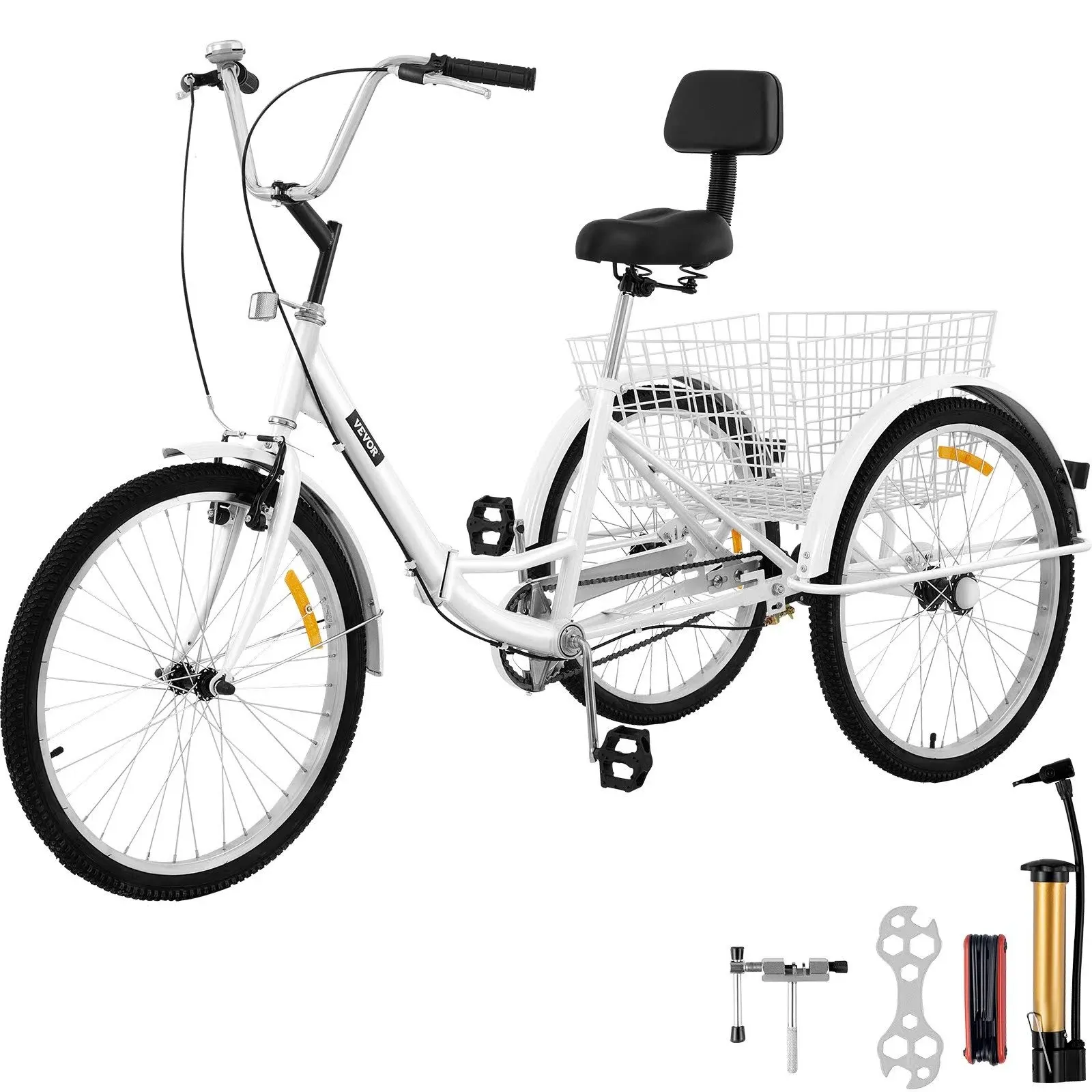 Tricycle Adult 24 Wheels Adult Tricycle 7-Speed 3 Wheel Bikes For Adults Three Wheel Bike For Adults Adult Trike Adult Folding Tricycle Foldable Adult Tricycle 3 Wheel Bike Trike For Adults