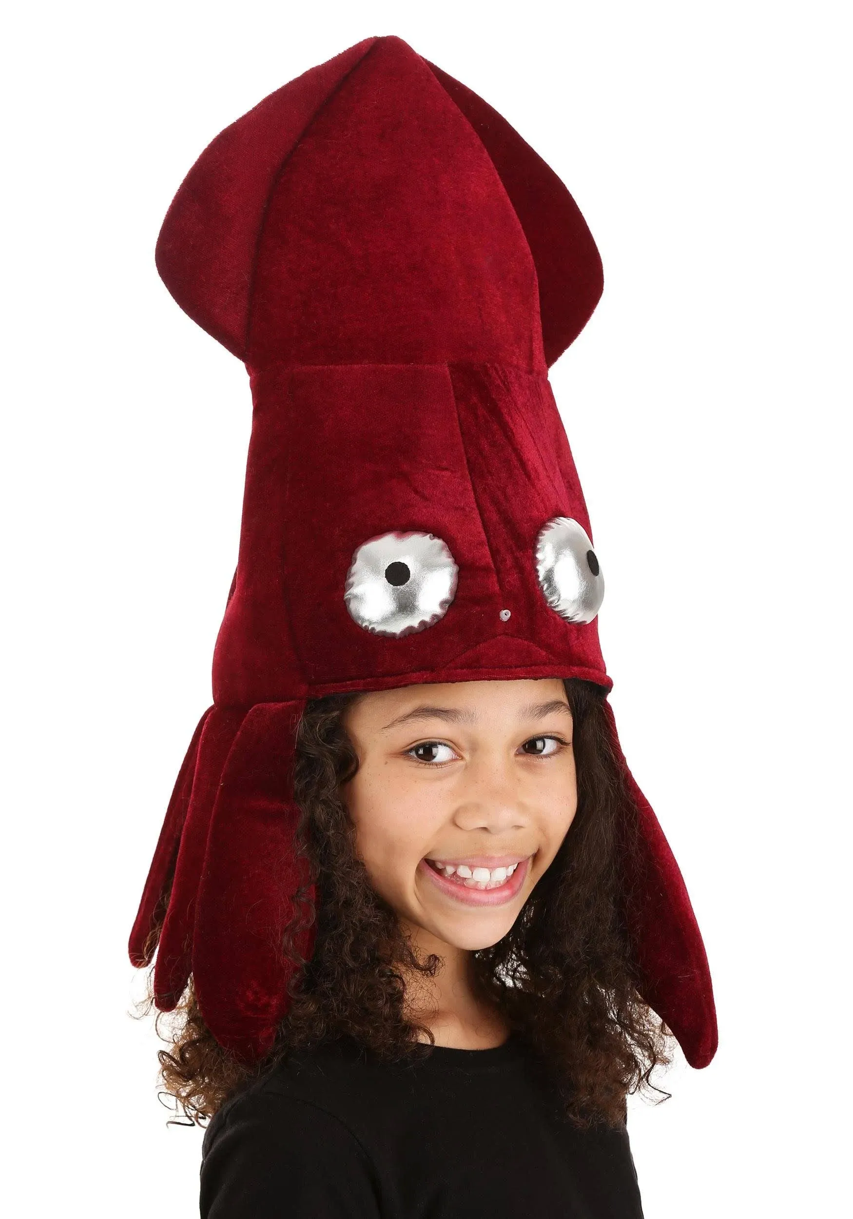 Sprazy Toy Hat Squid | Adult | Unisex | Red/Gray | One-Size | Fun Costumes