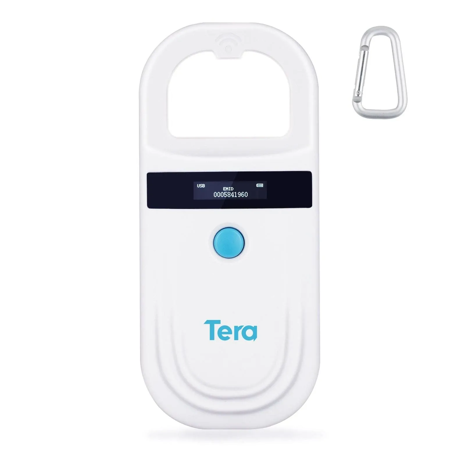 Tera Pet Microchip Reader Scanner with D-Ring RFID Portable Animal Chip ID Scanner with OLED Display Screen Rechargeable Data Storage Tag Scanner EMID FDX-B(ISO11784/85) for Dog Cat Animal Management