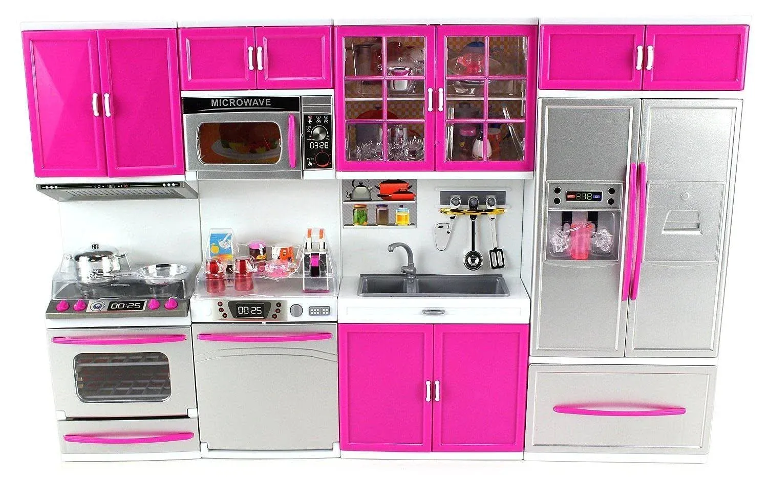 Doll Playsets My Modern Kitchen 32 Full Deluxe Kit with Lights and Sounds