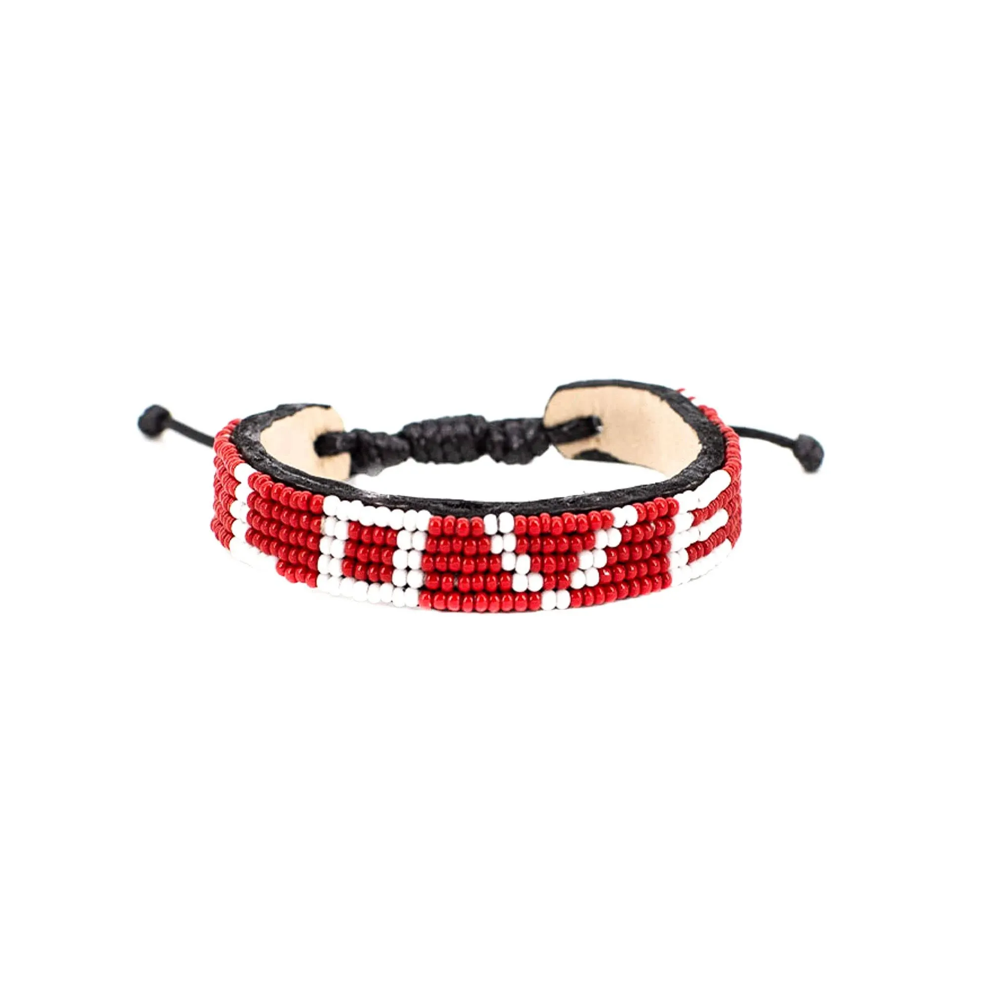 Ubuntu Life Love Beaded Woven Bracelet in Red at Nordstrom