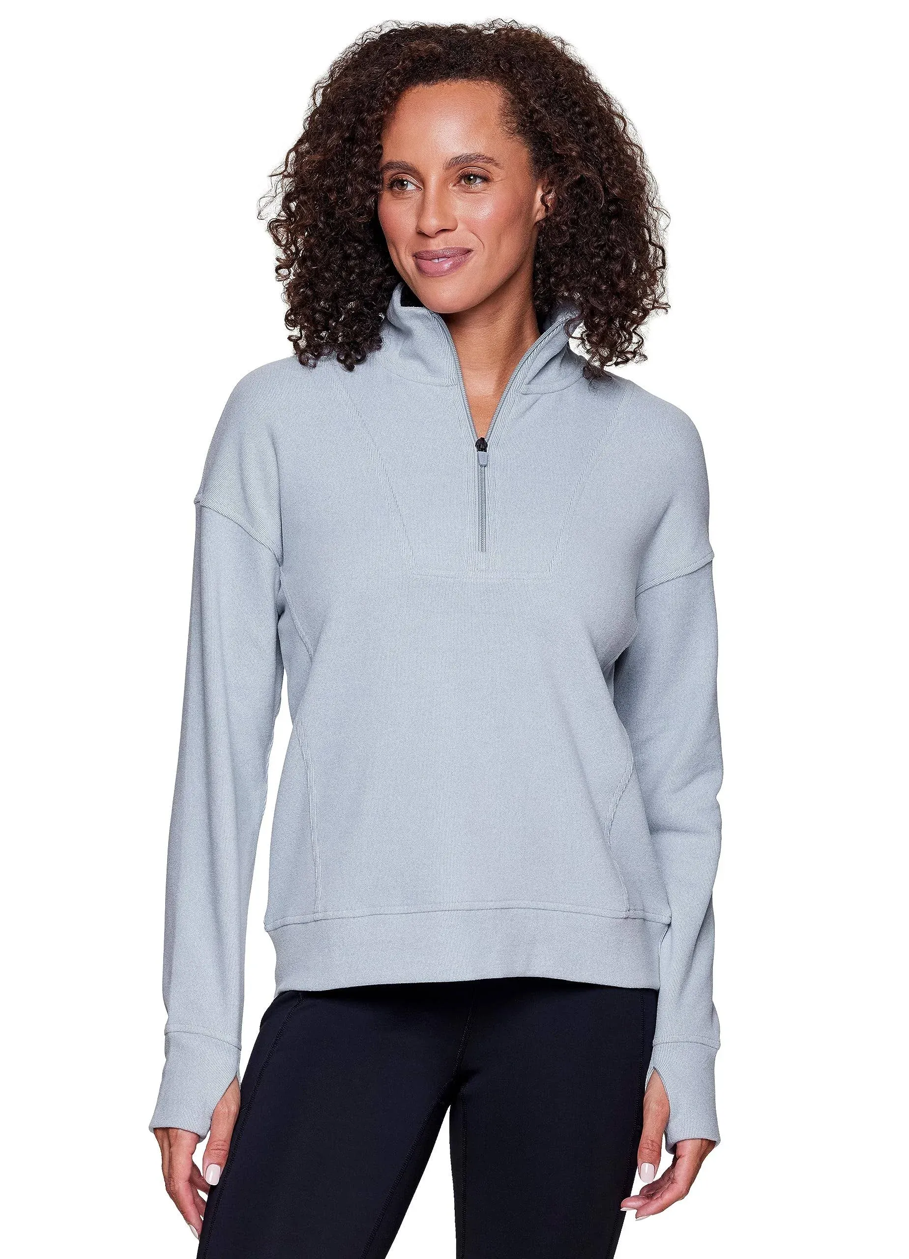 RBX Active 1/2 Zip Pullover For Women Soft Lightweight Zip Mock Neck Running Top