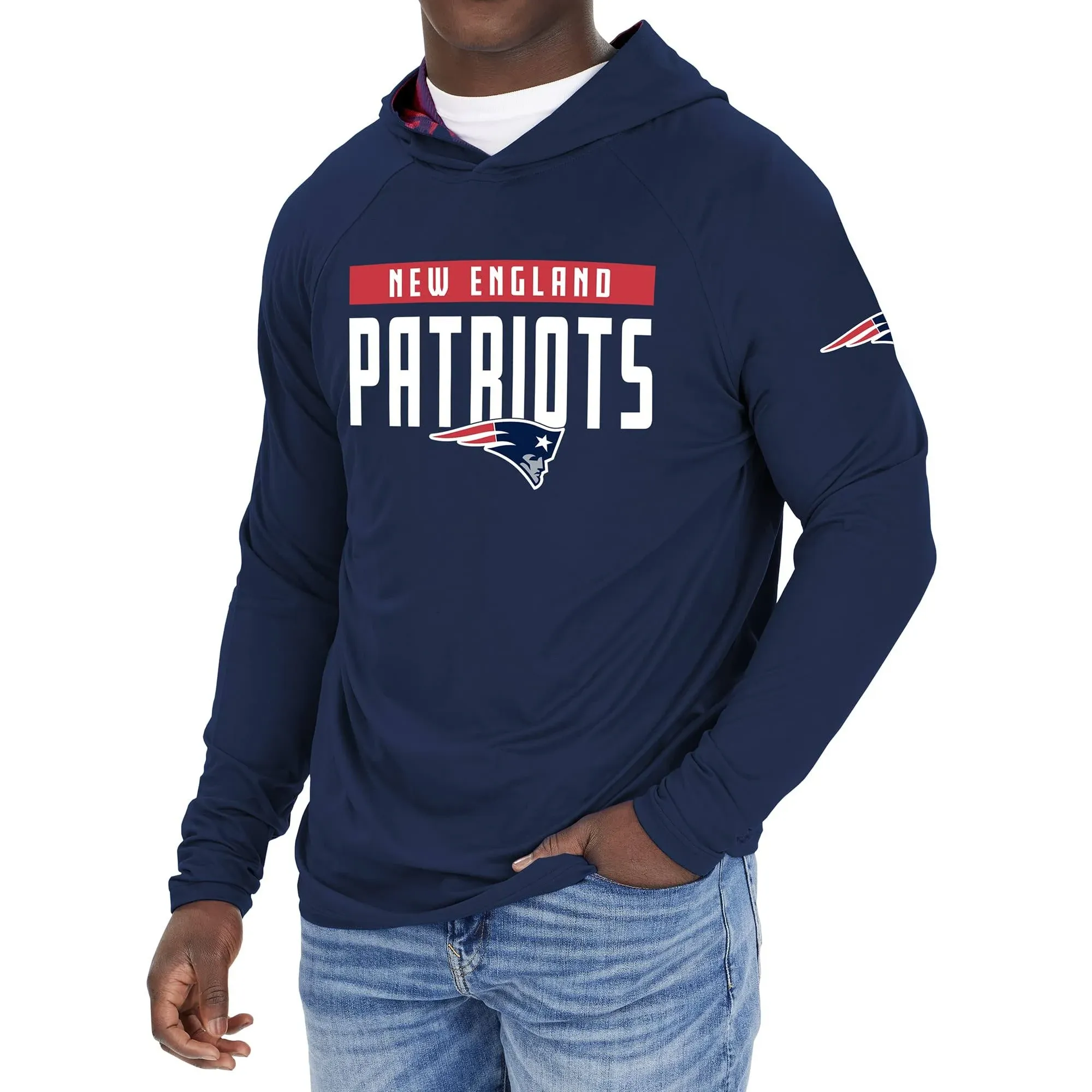 Officially Licensed Zubaz Mens NFL Solid Hoodie New England Patriots, (SZ-M)