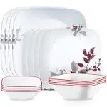 Corelle Kyoto Leaves 16-piece Dinnerware Set Service for 4 (Missing 1 Plate )