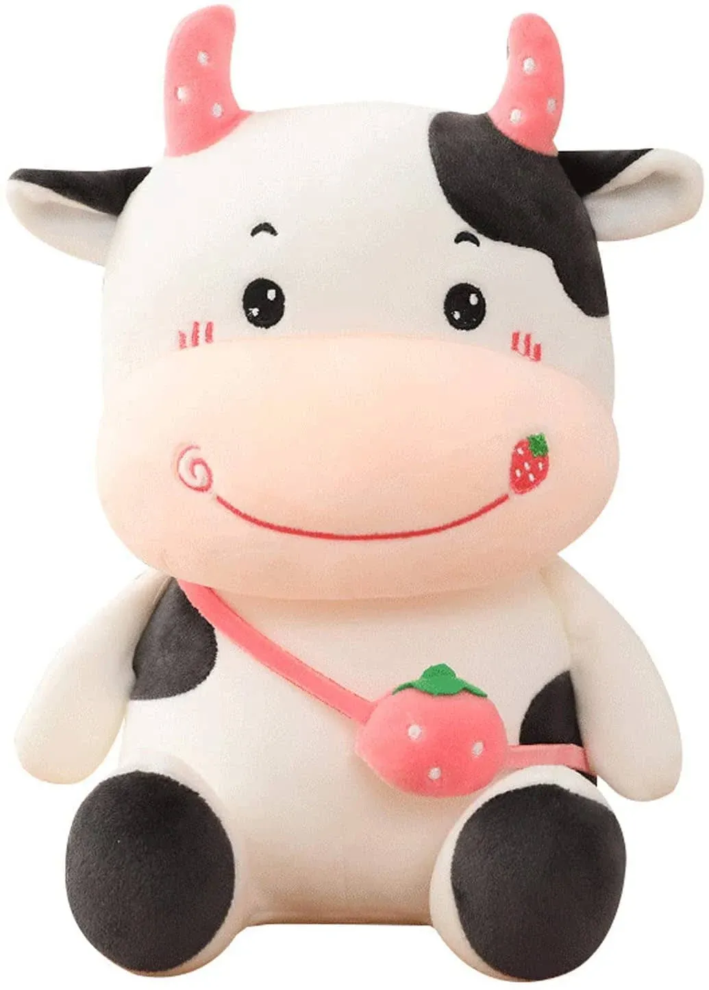 ROSIHA Kawaii Cute Fruit Cows Doll Strawberry Milk Vacas Doll Soft Cushion Pillow ...