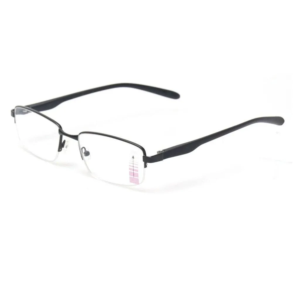 Kerecsen Progressive Multiple Focus Reading Glasses Metal Half Frame Multifocus ...