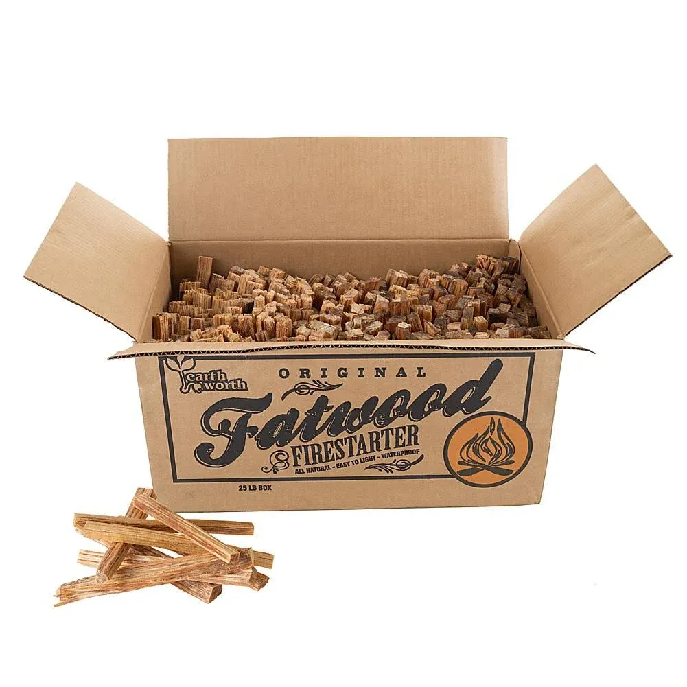 Fatwood Firestarter Kindling Sticks  ndash; Quickstart Tinder  25 lb. Box - 8687728 | HSN