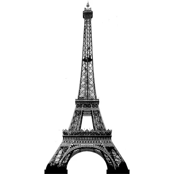 H13170 Eiffel Tower Black and White Silhouette