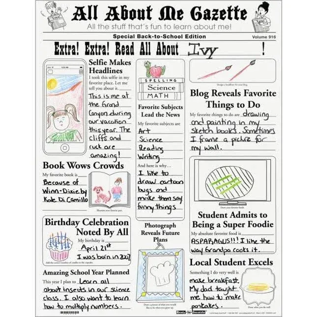 Really Good Stuff Ready-to-Decor<wbr/>ate Extra, Extra, Read All About Me Posters -...