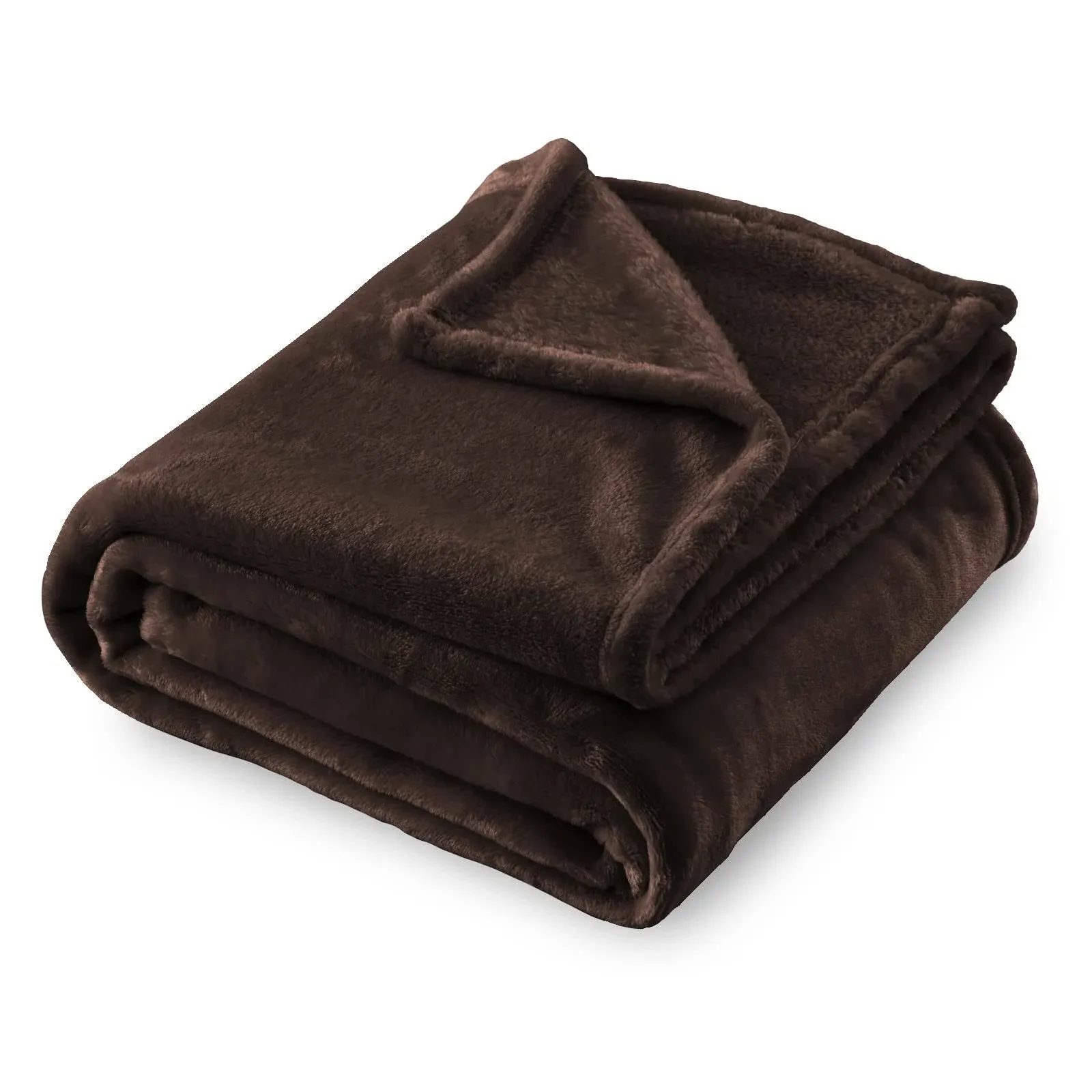 SOCHOW Flannel Fleece Blanket Throw Size, All Season Lightweight Super Soft Cozy Blanket for Bed or Couch, Brown, 50x60 inches