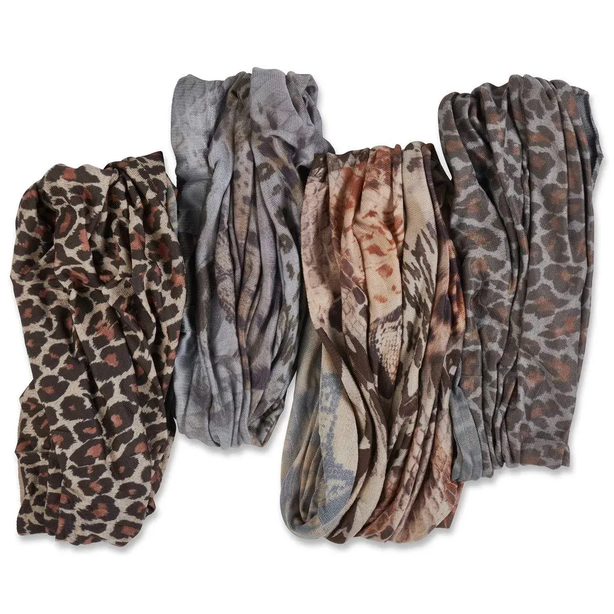 Bamboo Trading Company Boho Wide Headbands - Set of 4 Animal Print Headwraps