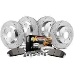 Power Stop K6405-36 Front and Rear Z36 Truck & Tow Brake Kit, Carbon Fiber Ceramic Brake Pads and Drilled/Slotted Brake Rotors