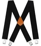 Men's Suspenders X Back 2 Inches Wide with Extra Heavy Clips Adjustable Braces for Men Suspender