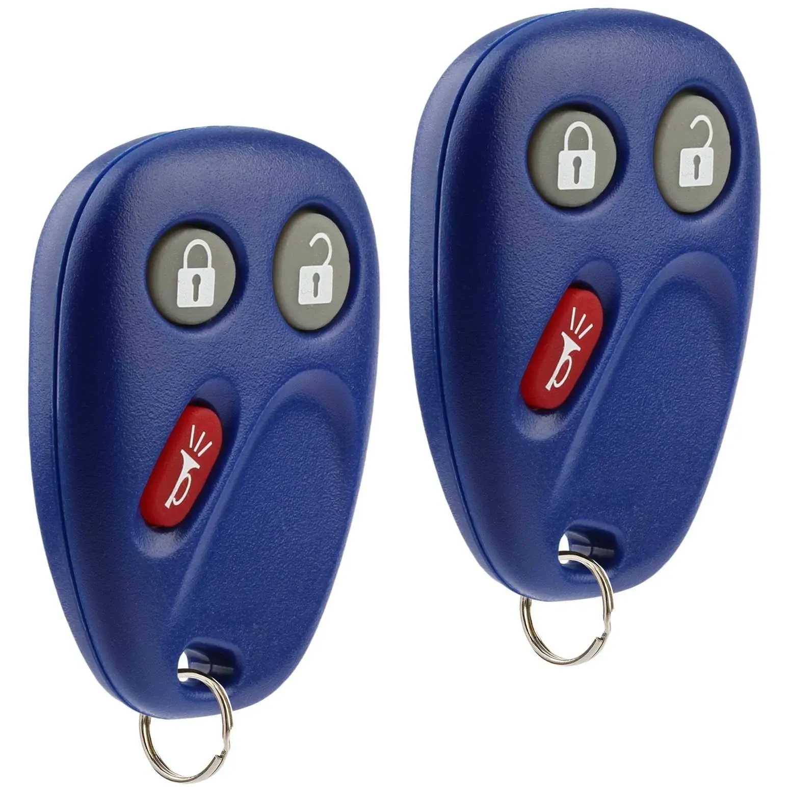 Key Fob Keyless Entry Remote fits Chevy Tahoe Suburban Silverado Avalanche Equinox SSR / GMC Sierra Yukon / Cadillac Escalade / Hummer H2 / Pontiac Torrent / Saturn Vue (LHJ011 Blue), Set of 2