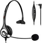 Phone Headset 2.5mm with Noise Canceling Mic & Volume Control Ultra Comfort Telephone Headset for Panasonic Vtech AT&T Uniden Gigaset Cisco RCA Grandstream Cordless Landline Office Phones