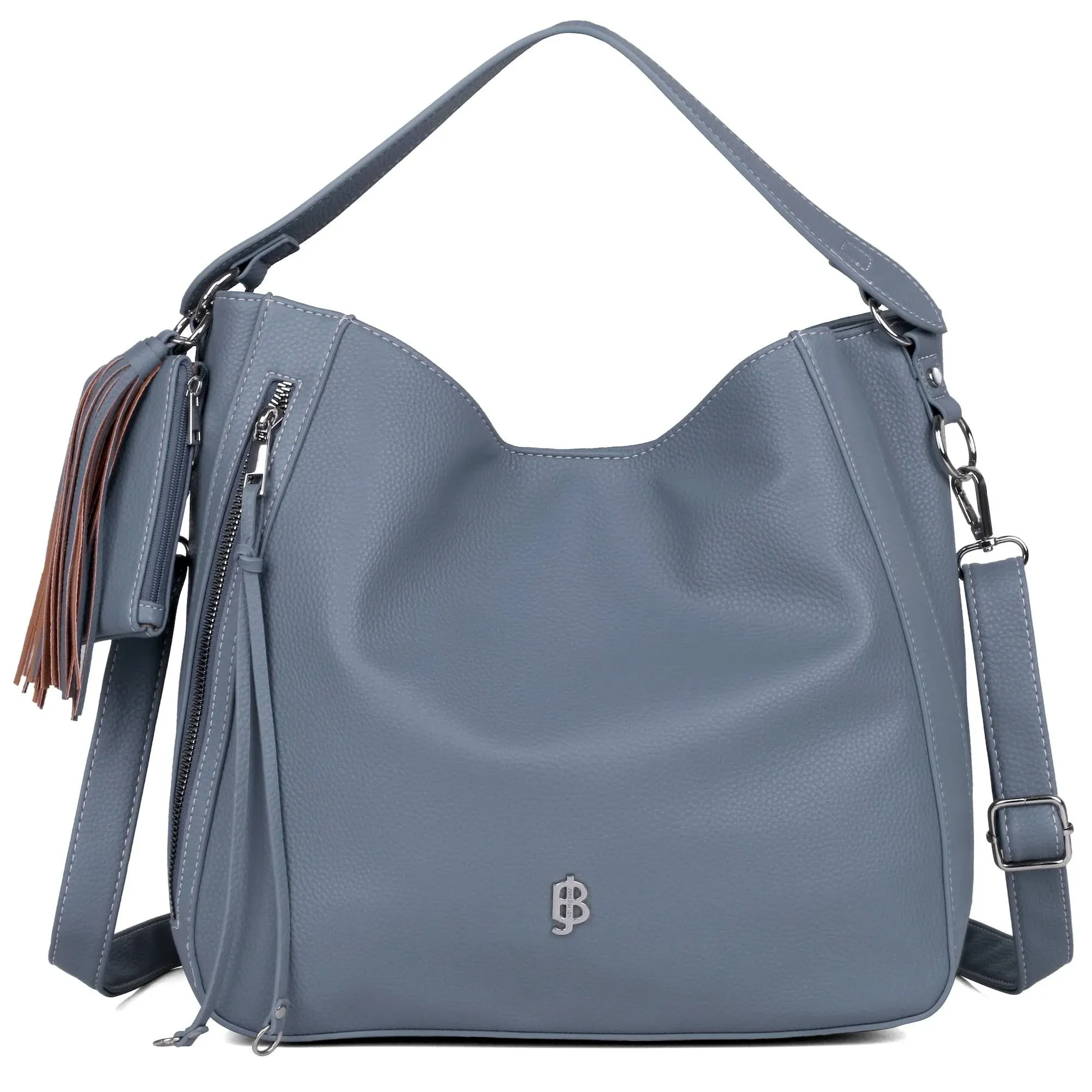 Julia Buxton Womens Pebble Vegan Leather Hobo