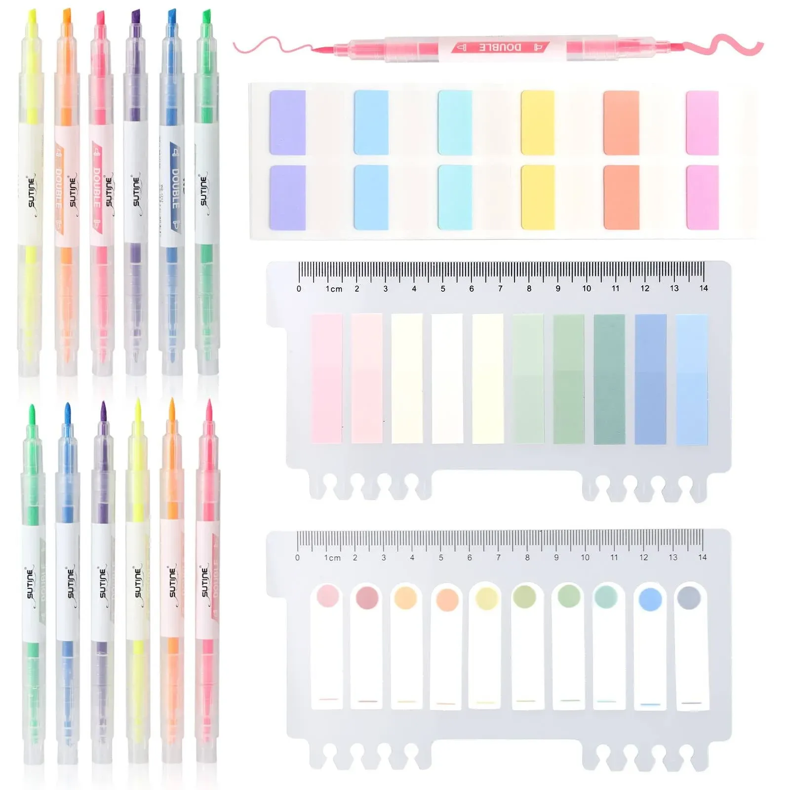 Bible Highlighters Assorted Colors Transparent Sticky Tabs Set, 12pcs Pastel ...