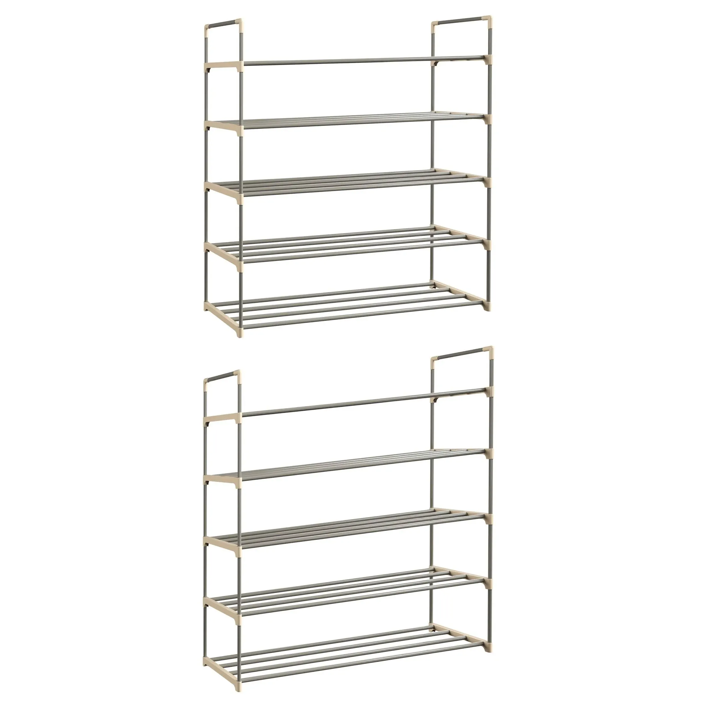 Set of Two 5-Tier His and Hers Shoe Organizer Shelves