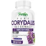 Parker Naturals Pure Corydalis Natural Relief to Alleviate Minor Aches Extract - 1,000 mg per Serving - 120 Premium Corydalis Capsules