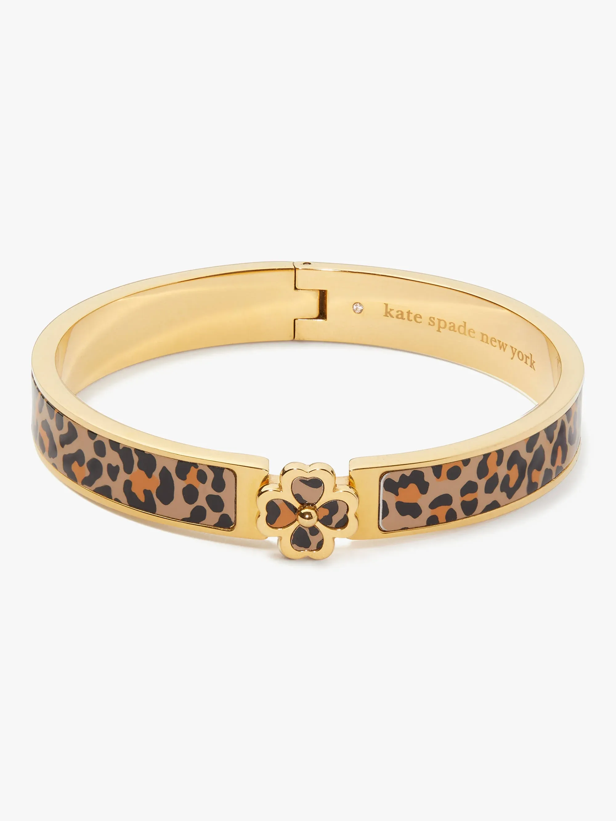 kate spade new york Heritage Spade Leopard Hinged Bangle