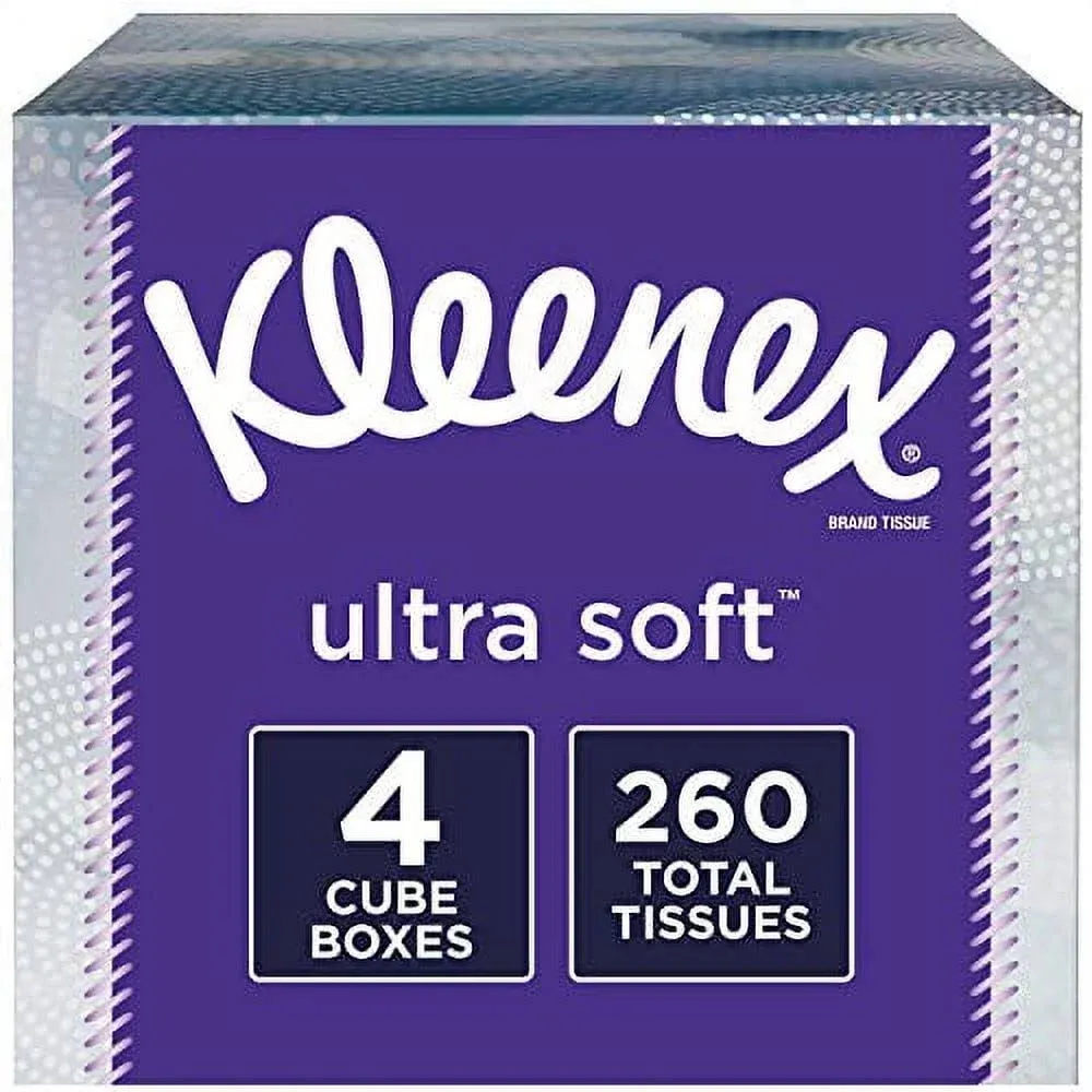 Kleenex Ultra Soft Tissue, 3-Ply, 4 Pack - 4 - 65 tissue cartons [260 tissues]