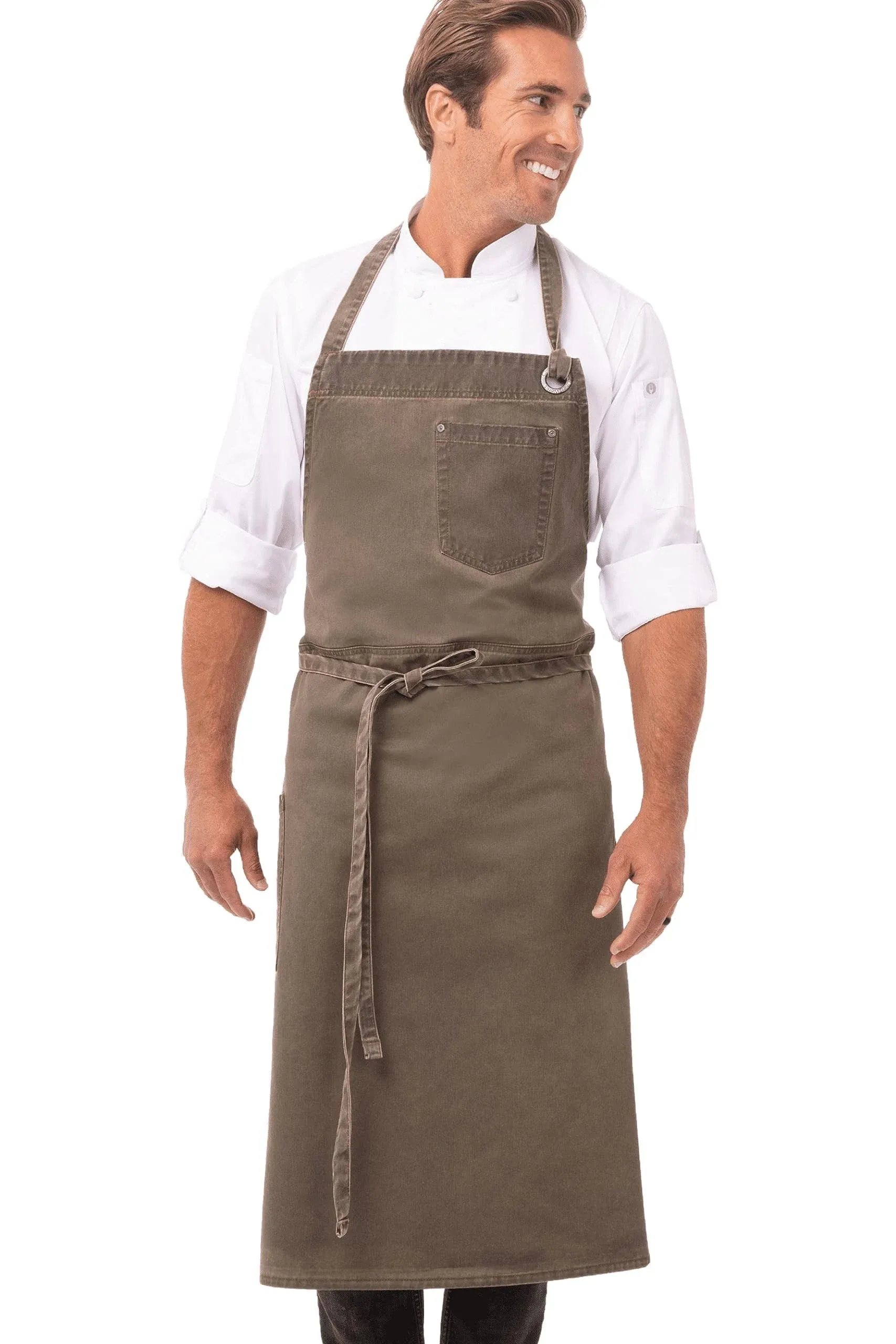 Dorset Earth Brown Chefs Bib Apron