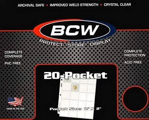 30 Thirty Pages BCW Pro 20-Pocket Coin Holder Storage Collecting Supplies