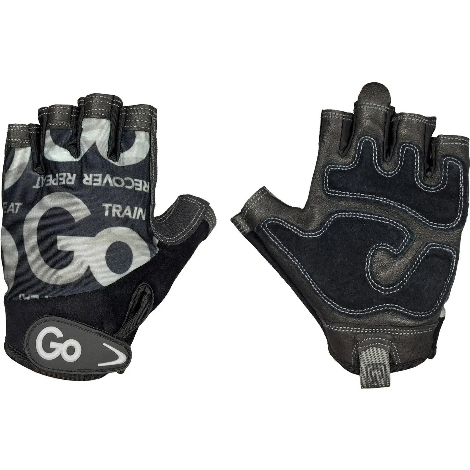 GoFit GF-MLG-L/CAM Men’s Premium Leather Elite Trainer Gloves (Large),Black